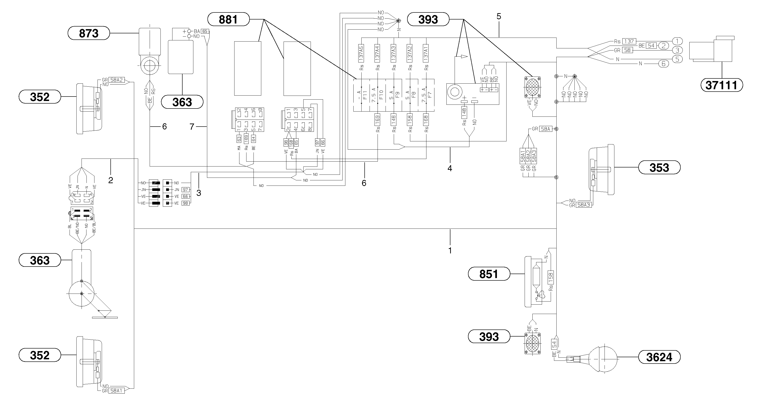 Схема запчастей Volvo EC20 TYPE 263 XT/XTV - 6311 Electrical system / cab 