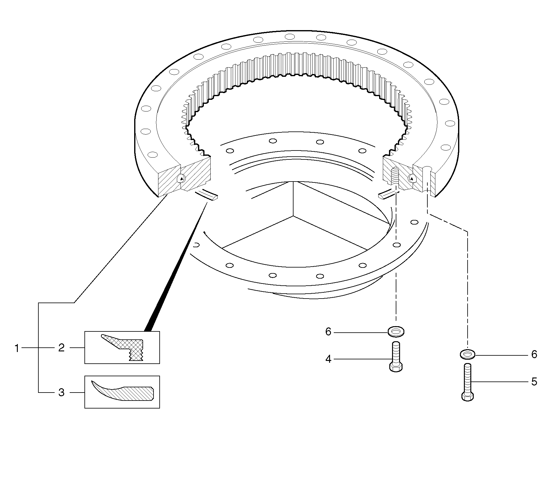 Схема запчастей Volvo EC20 TYPE 263 XT/XTV - 12153 Slewing ring 