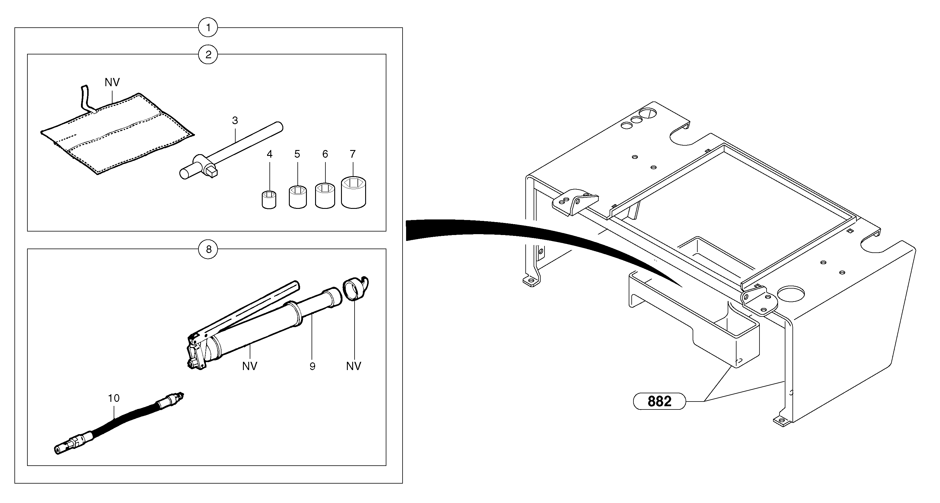 Схема запчастей Volvo EC20 TYPE 263 XT/XTV - 7274 Инструменты для ремонта 