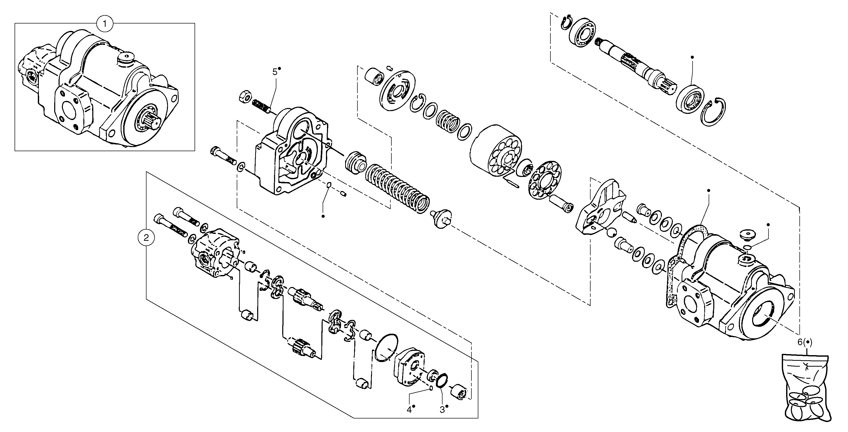 Схема запчастей Volvo EC20 TYPE 263 XT/XTV - 8191 Гидронасос (основной насос) 