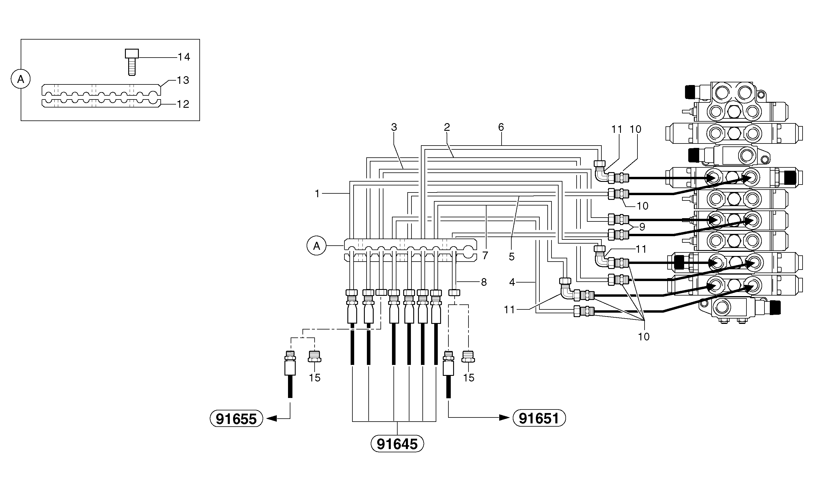Схема запчастей Volvo EC20 TYPE 263 XT/XTV - 14225 Hydraulic circuit ( platform ) 