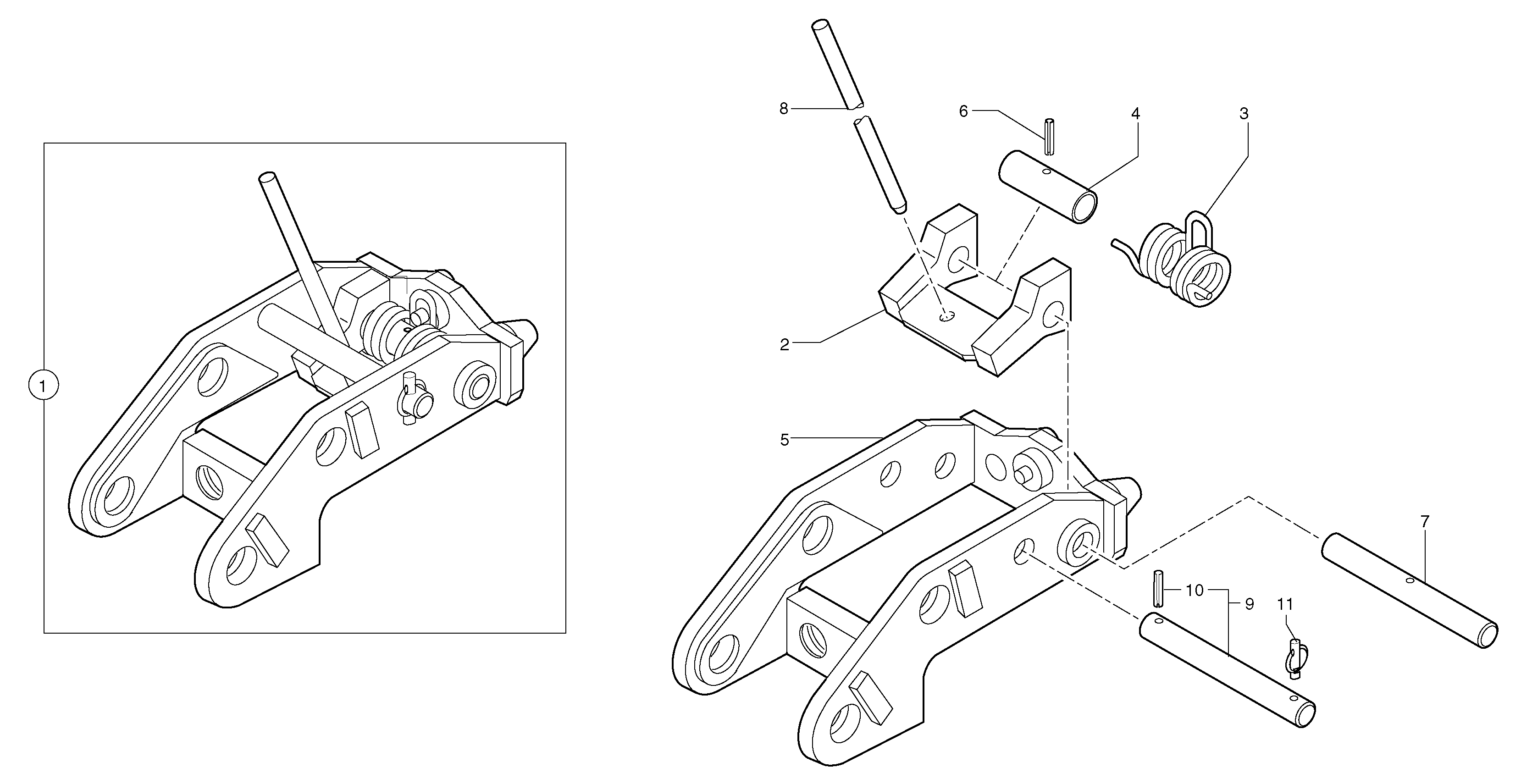 Схема запчастей Volvo EC20 TYPE 263 XT/XTV - 46180 Tool holder / mechanical control 
