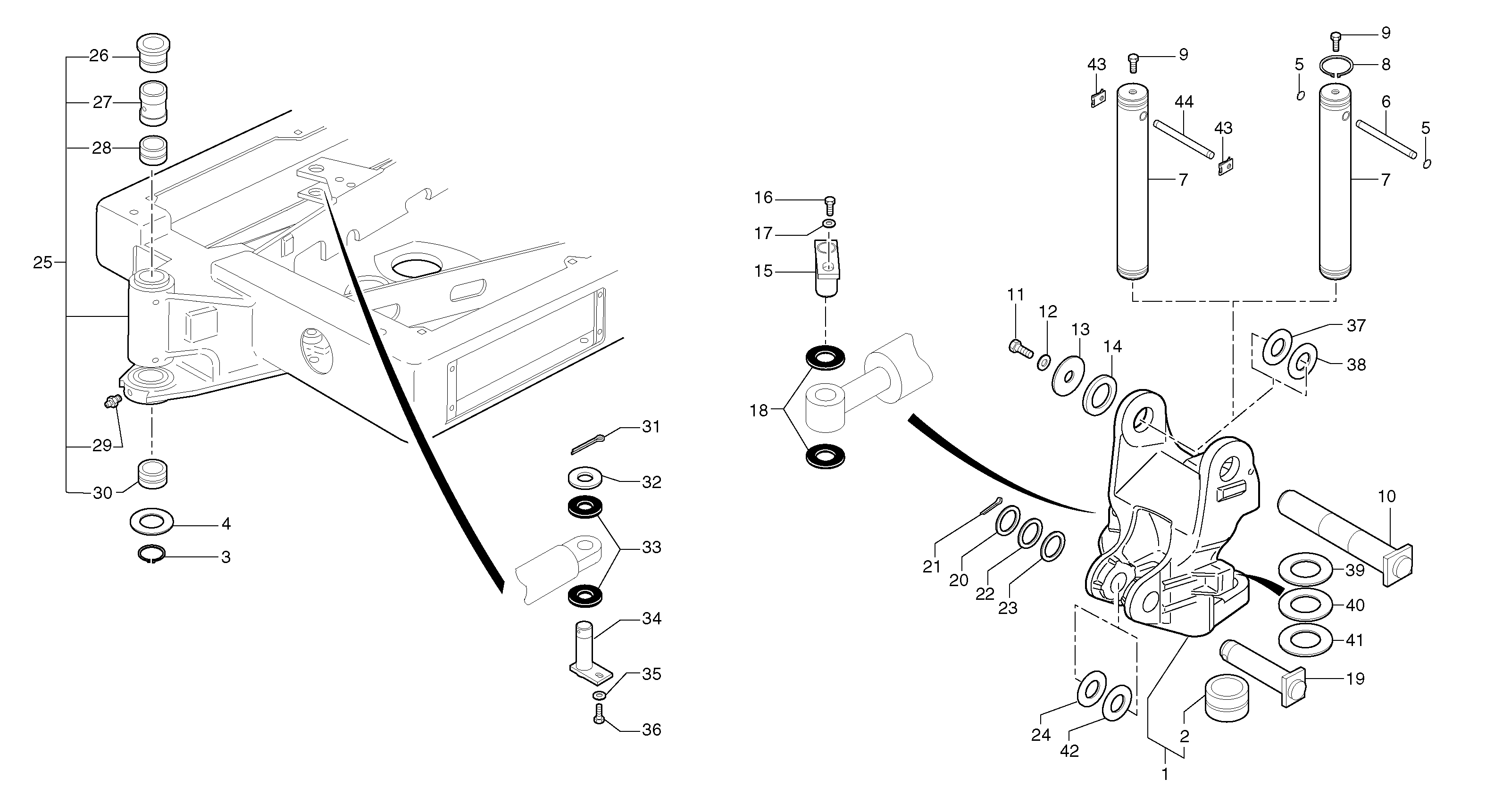 Схема запчастей Volvo EC20 TYPE 263 XT/XTV - 57552 Pivot pin 