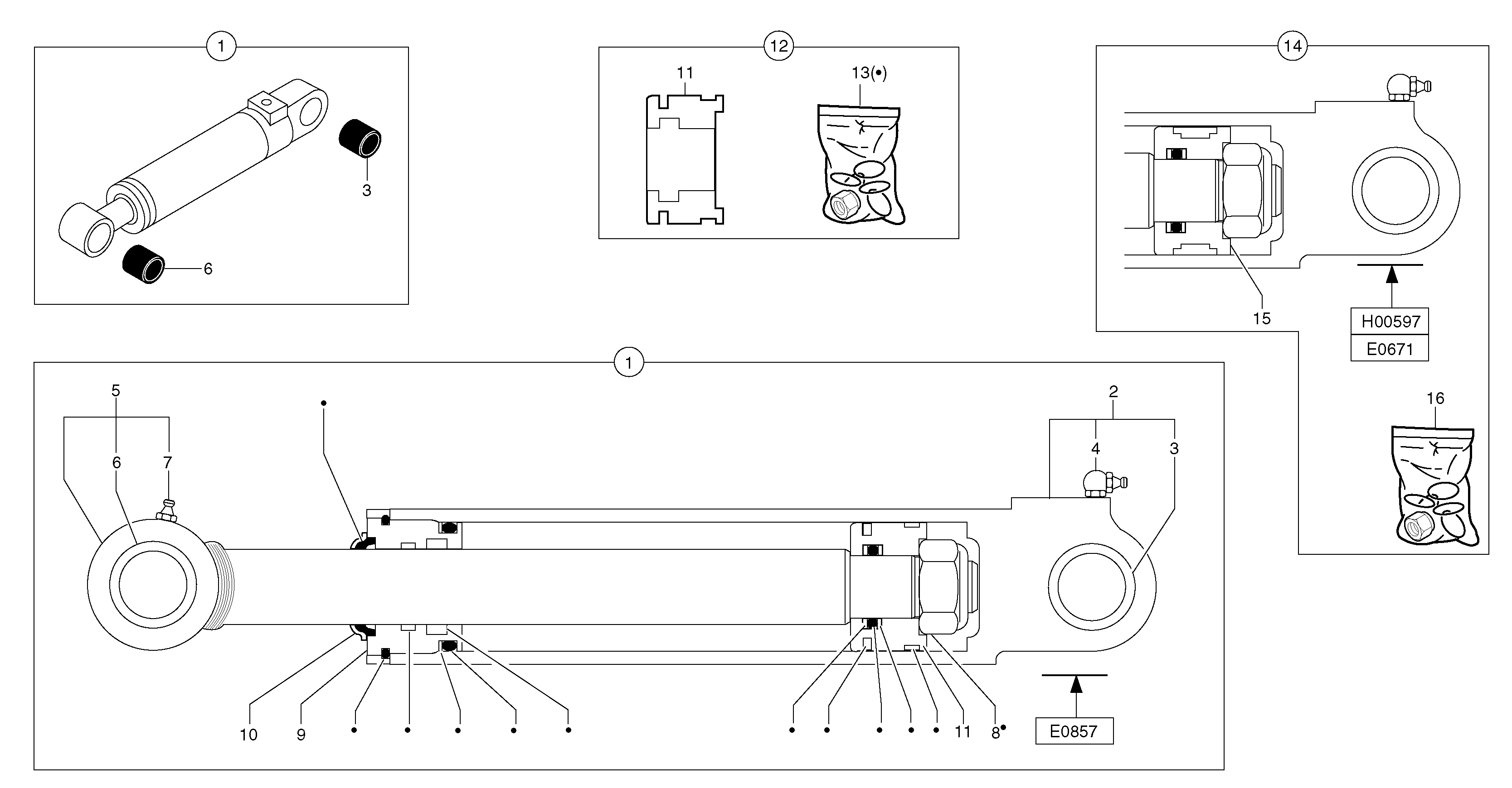 Схема запчастей Volvo EC20 TYPE 263 XT/XTV - 15277 Dipper arm cylinder 