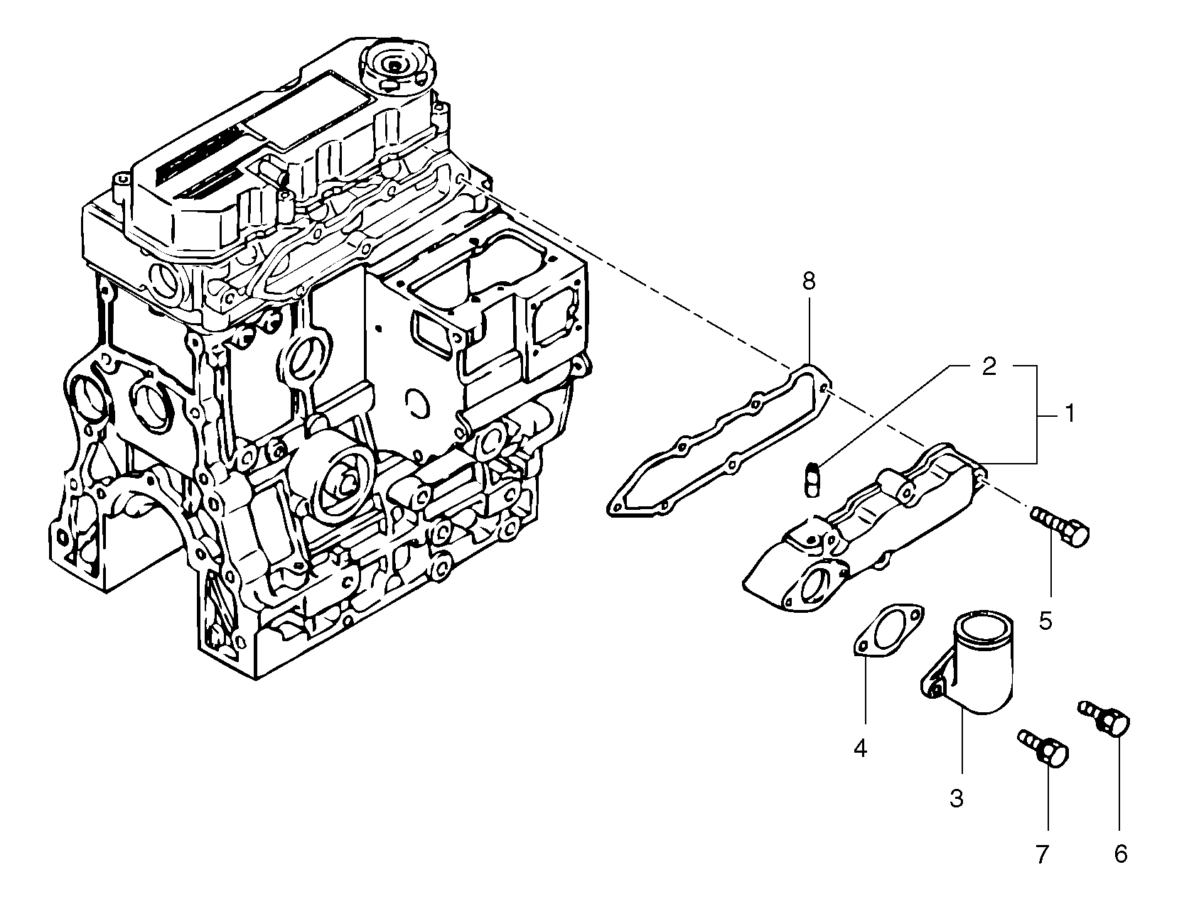 Схема запчастей Volvo EC25 TYPE 281 - 103714 Впускной коллектор (труба) 