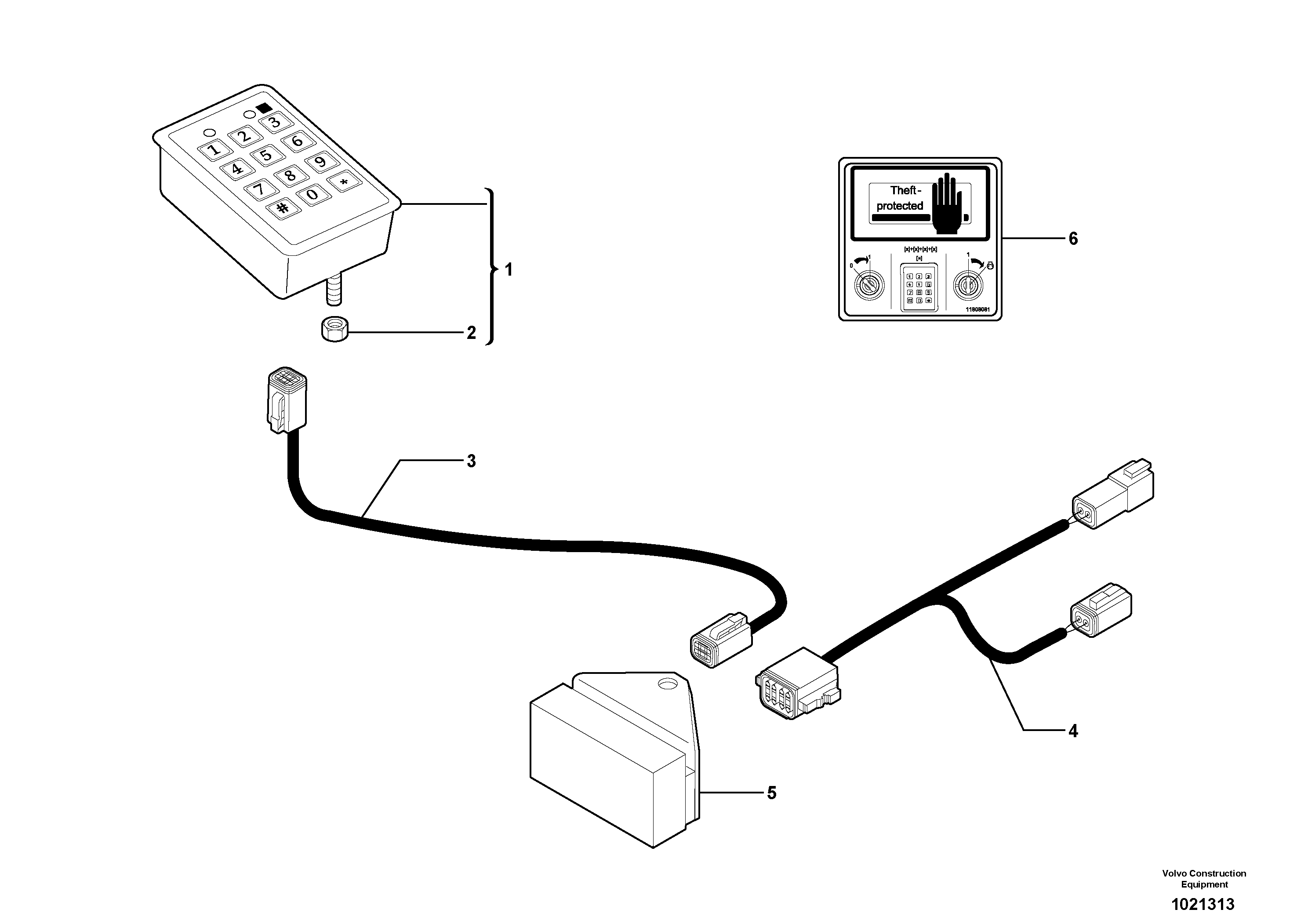Схема запчастей Volvo EC25 TYPE 281 - 26033 Coded keypad ( anti-start ) 