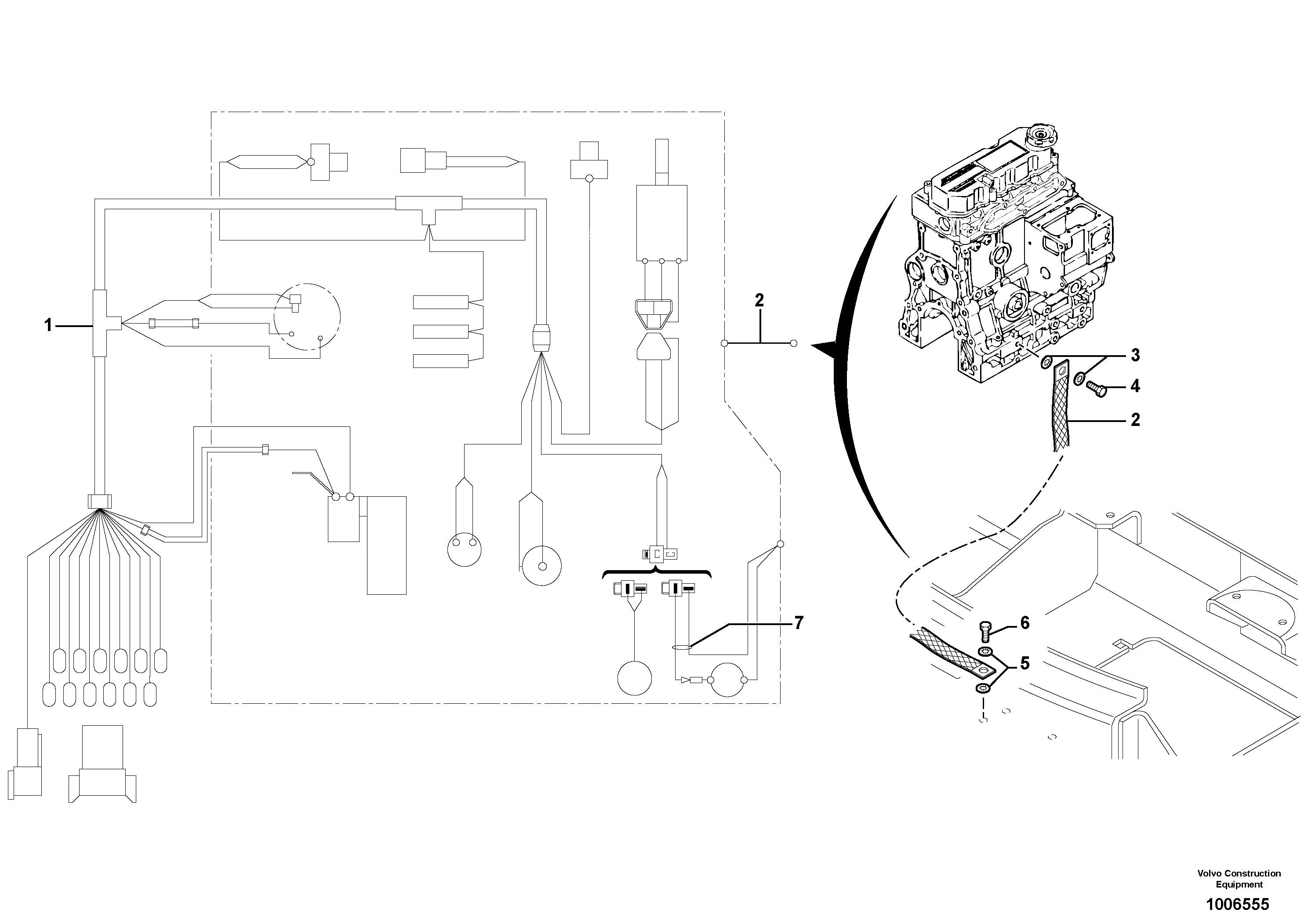 Схема запчастей Volvo EC25 TYPE 281 - 46857 Electrical system (rear) / without Puma 