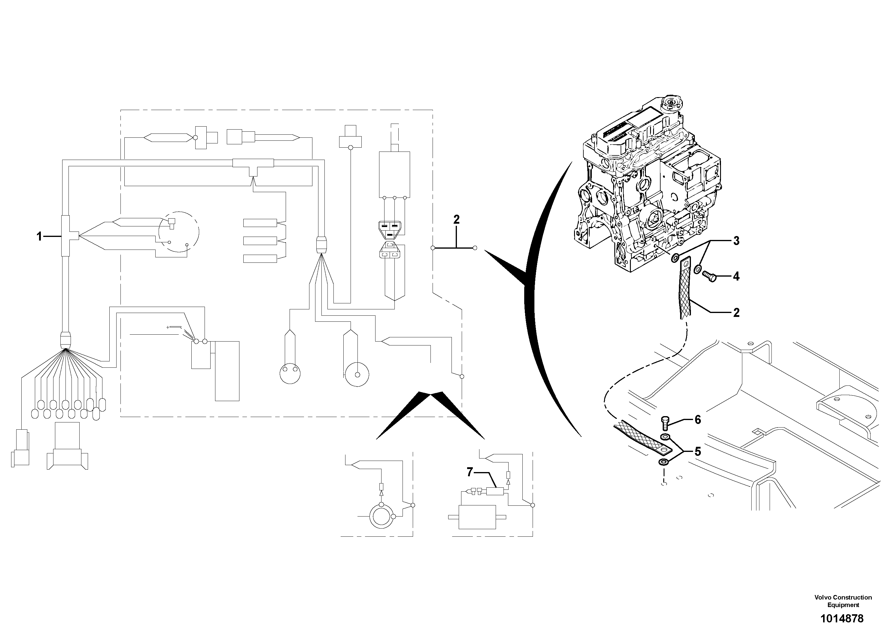 Схема запчастей Volvo EC25 TYPE 281 - 8228 Electrical system (rear) / without Puma 