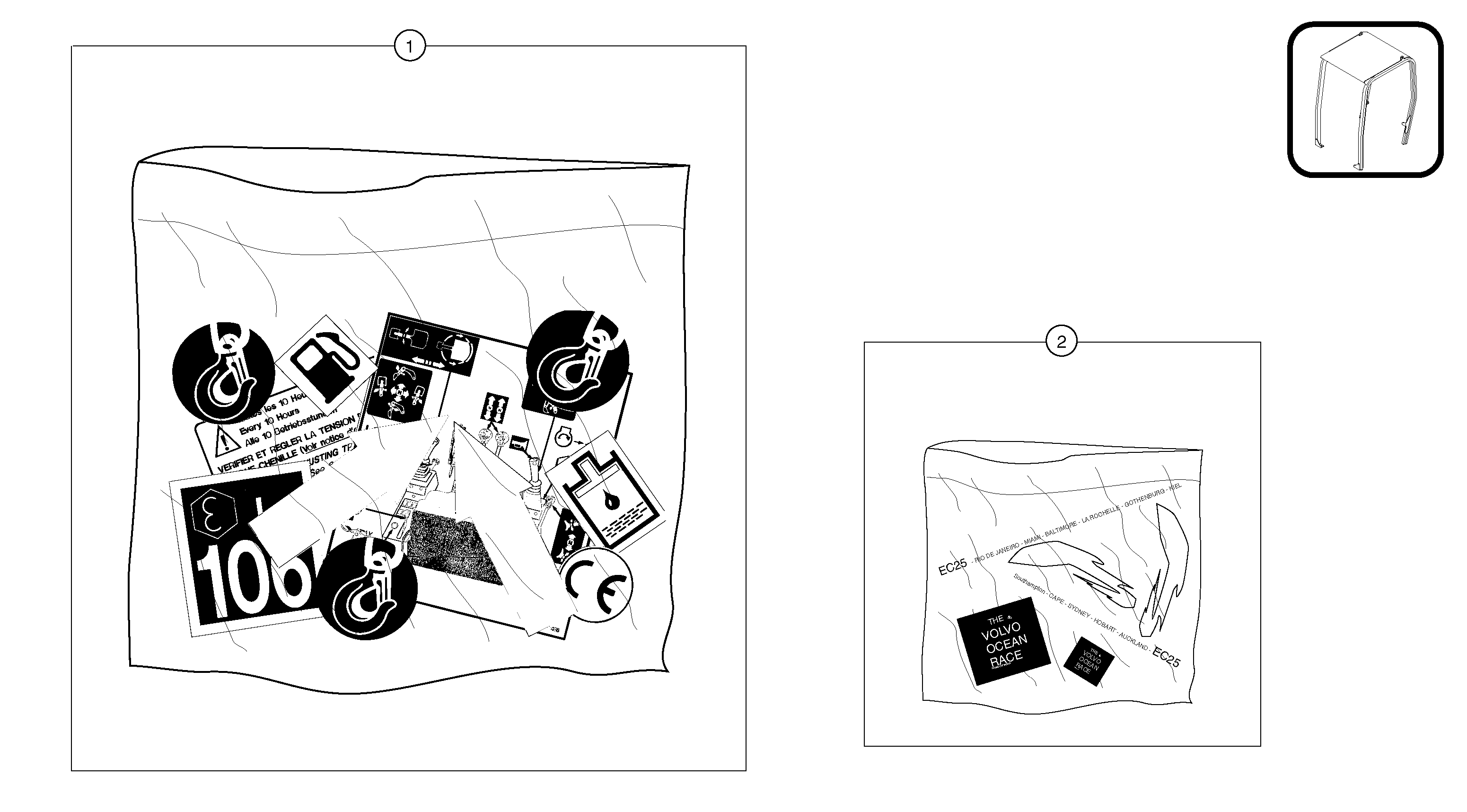 Схема запчастей Volvo EC25 TYPE 281 - 26966 Transfer : canopy 