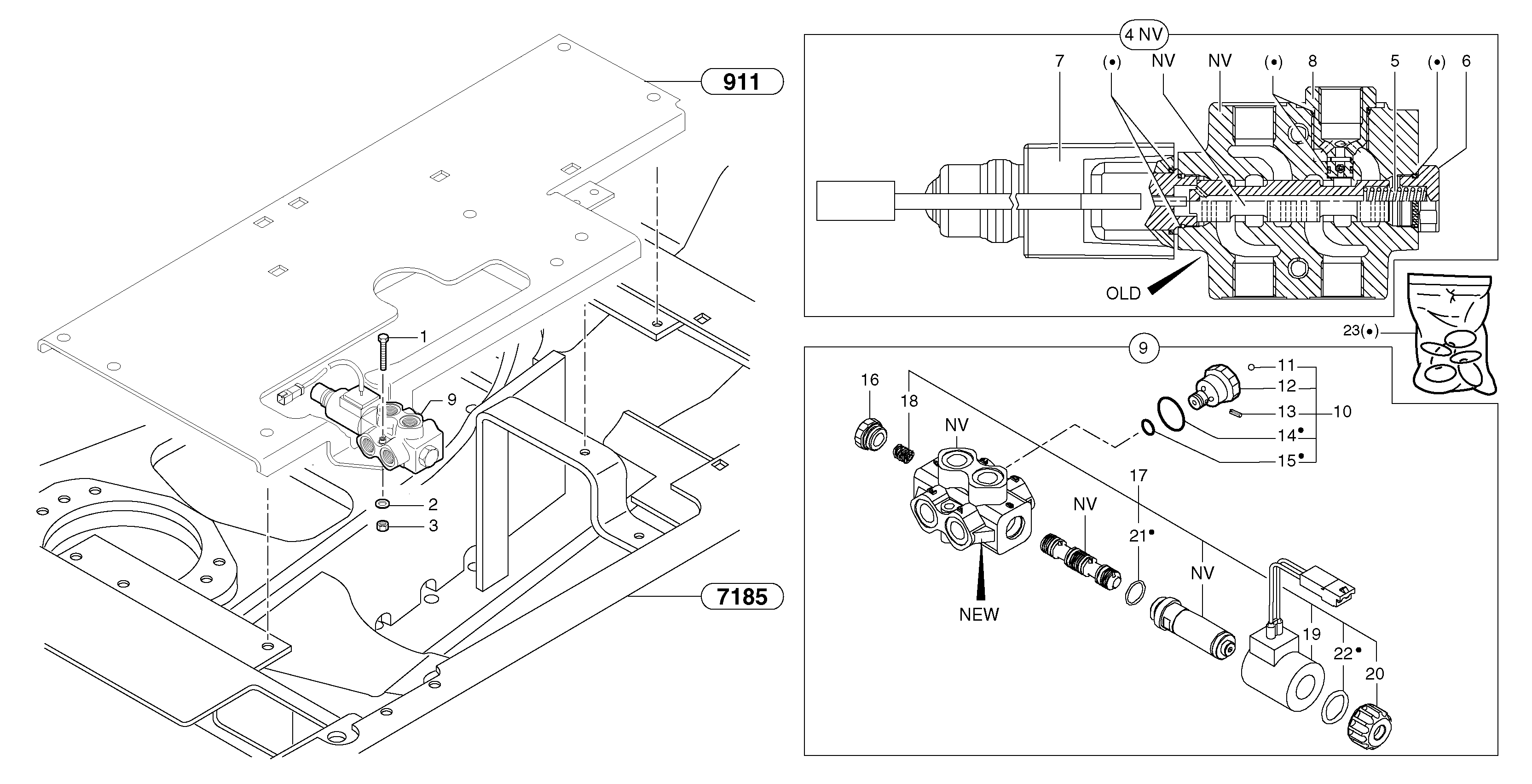 Схема запчастей Volvo EC25 TYPE 281 - 54429 Slewing-offset selector switch 
