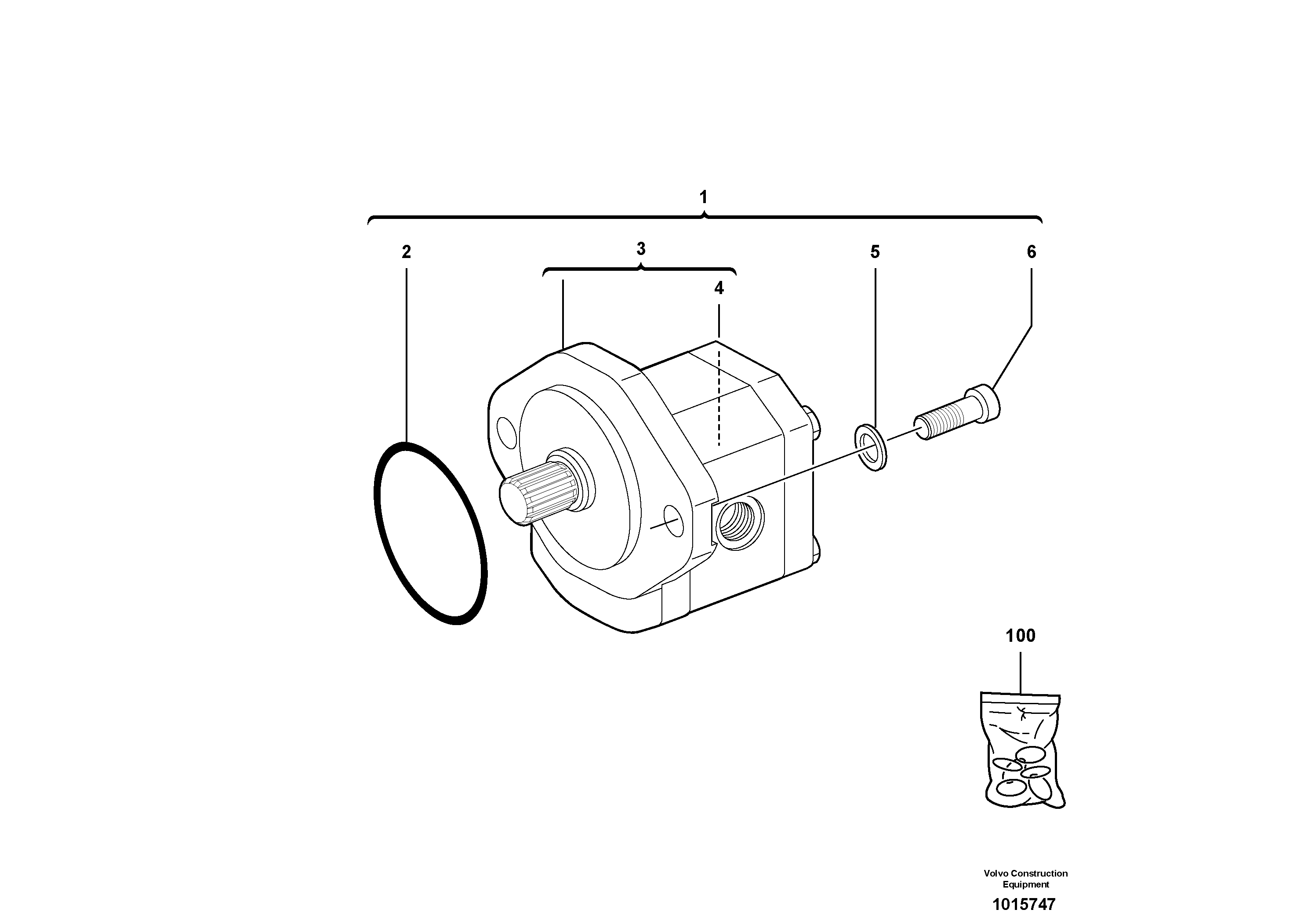 Схема запчастей Volvo EC25 TYPE 281 - 675 Насос 