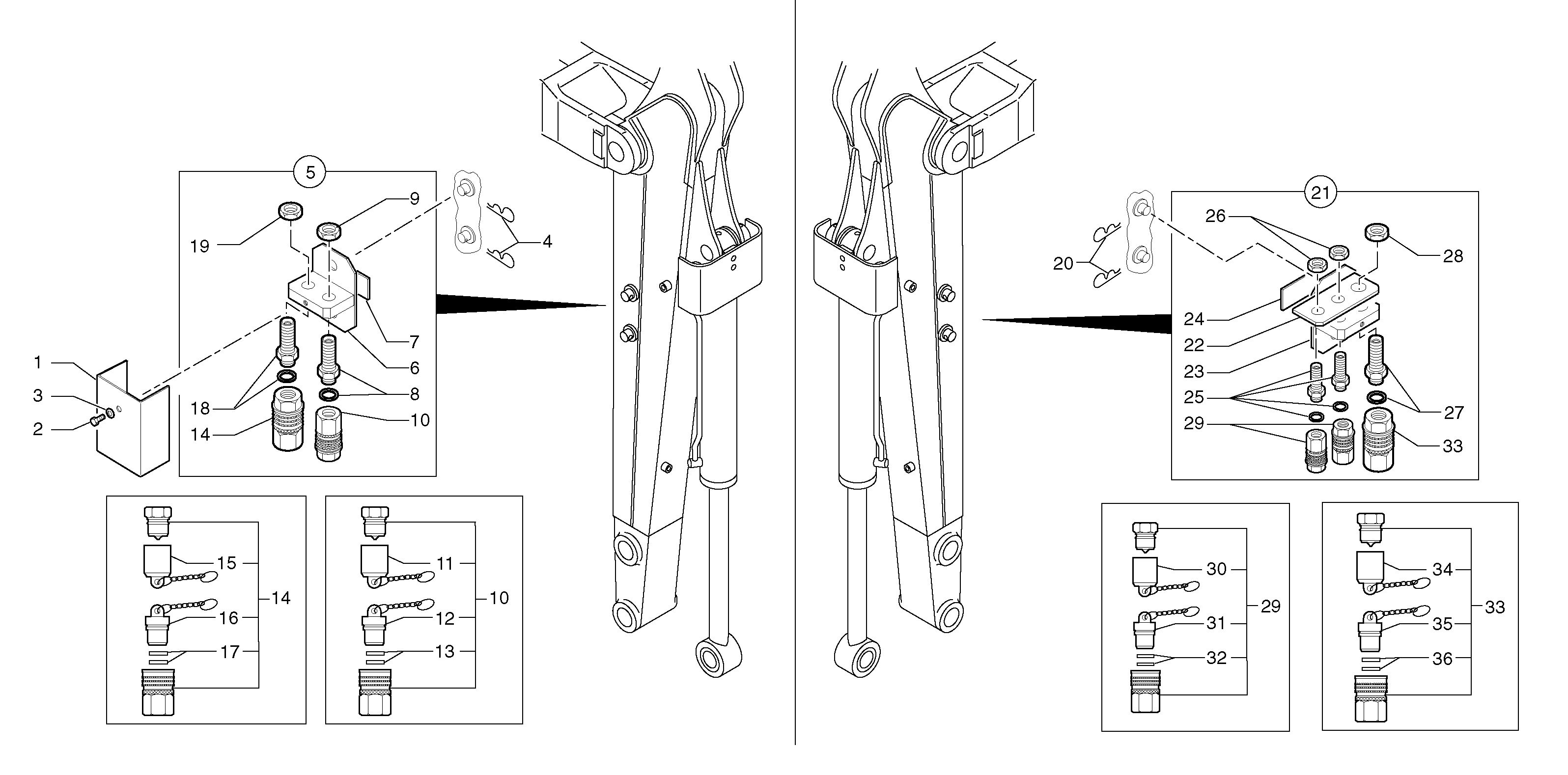 Схема запчастей Volvo EC25 TYPE 281 - 105599 Kit coupler ( grab jaw ) 