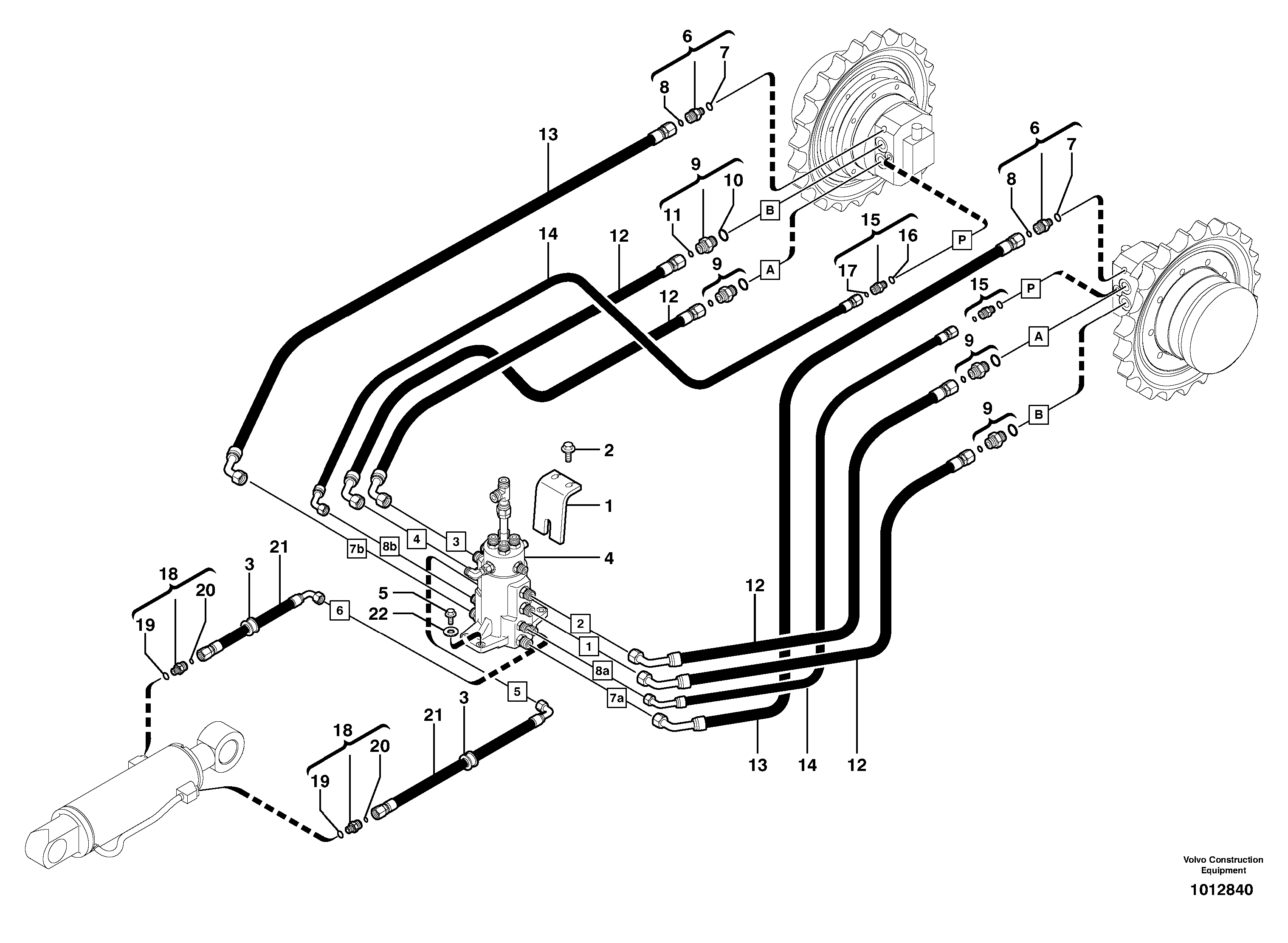 Схема запчастей Volvo EC25 TYPE 281 - 1573 Hydraulic circuit ( lower frame ) 