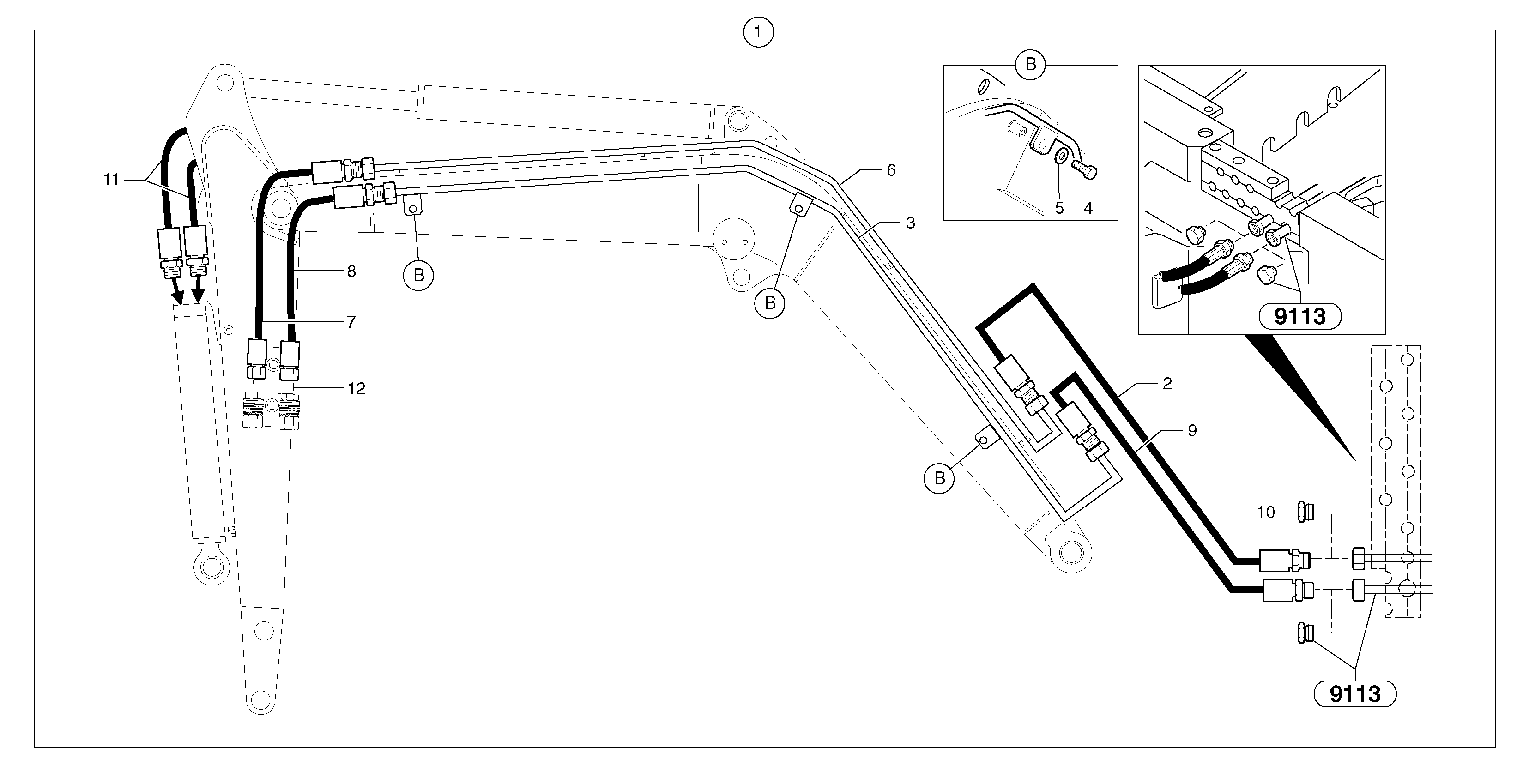 Схема запчастей Volvo EC25 TYPE 281 - 16958 Hydraulic circuit ( accessories ) 