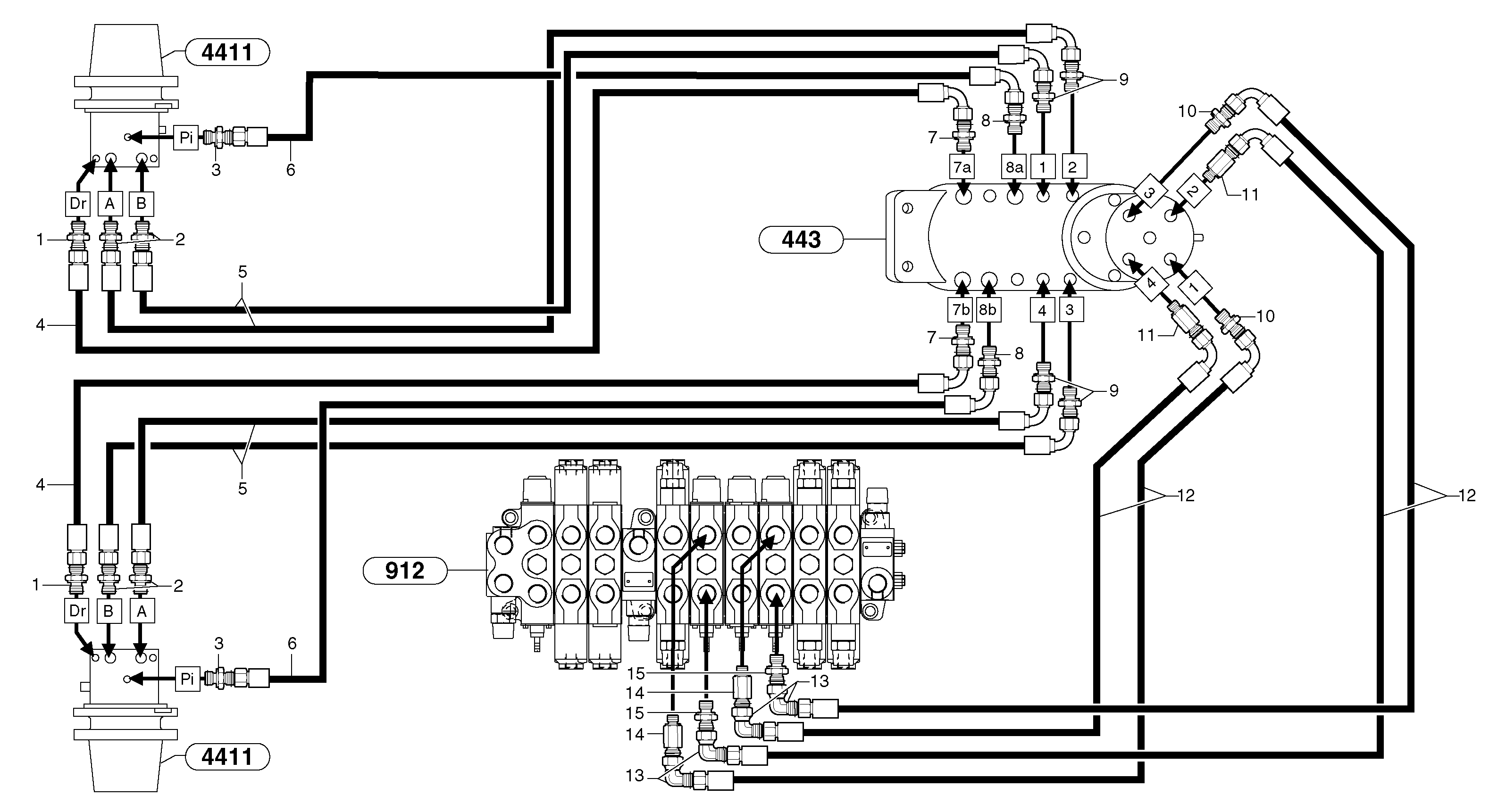 Схема запчастей Volvo EC25 TYPE 281 - 33303 Hydr. circuit. ( travelling ) 