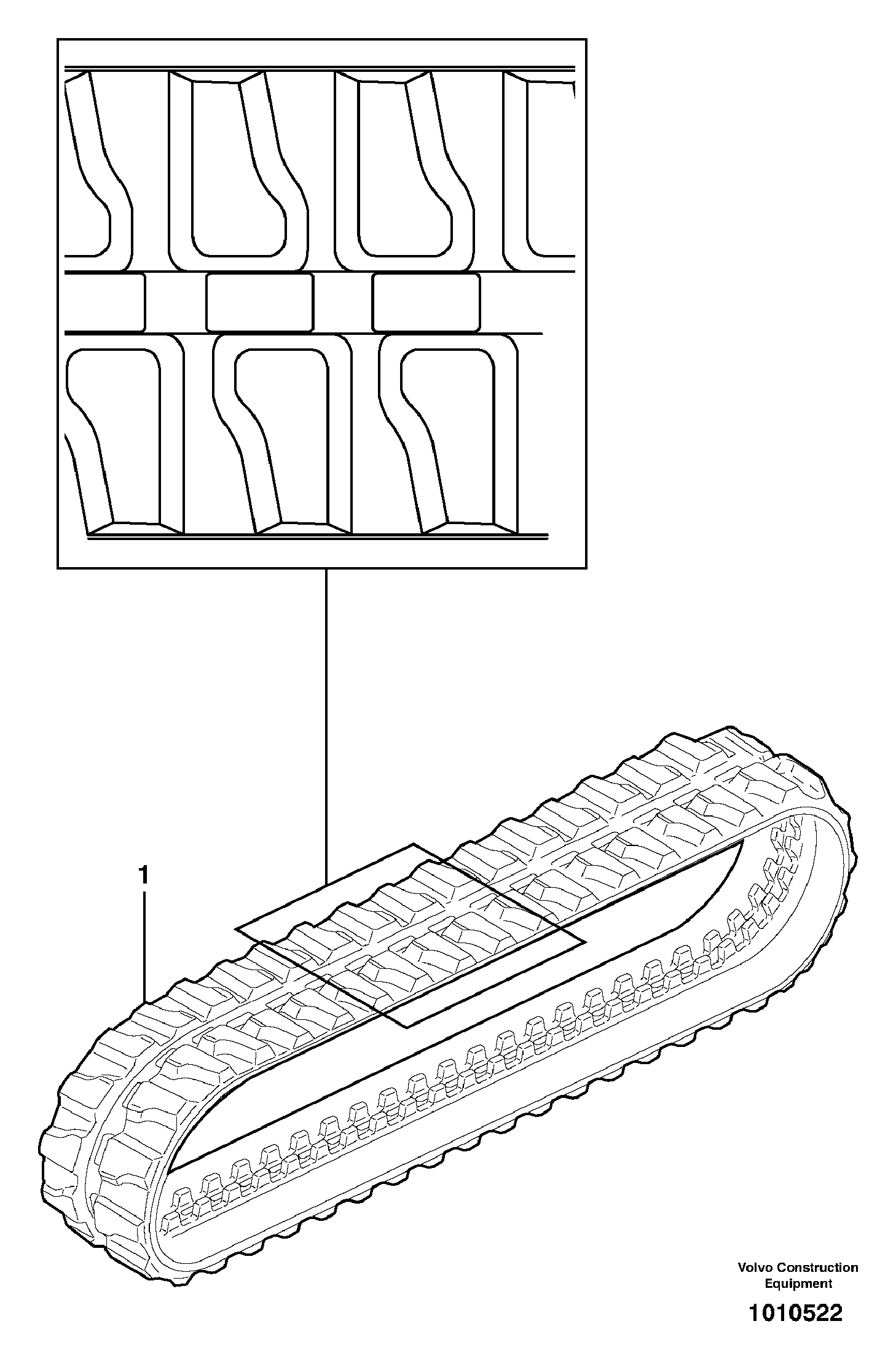 Схема запчастей Volvo EC30 TYPE 282 - 1454 Гусеничные цепи (гусеницы) резиновые 