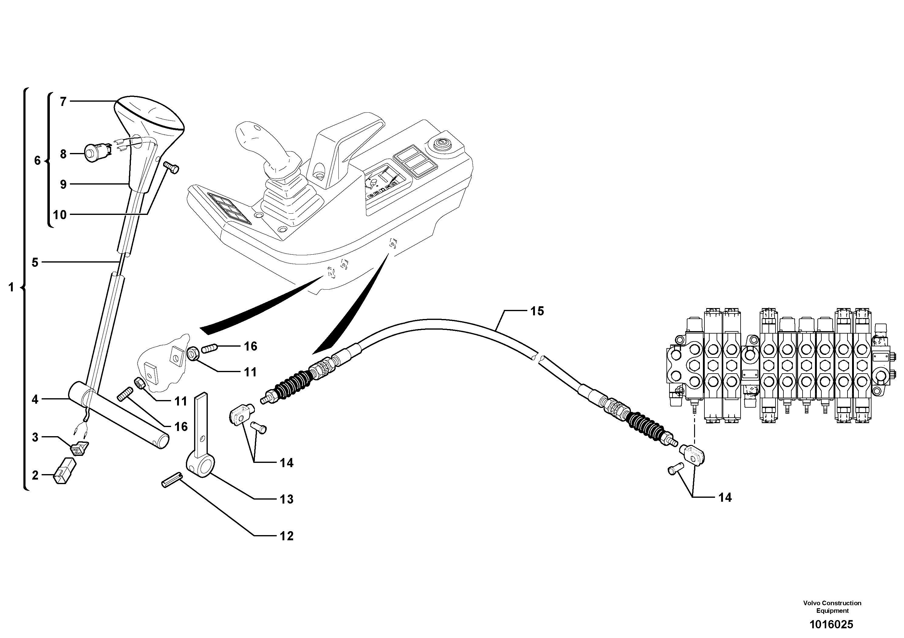 Схема запчастей Volvo EC30 TYPE 282 - 12752 Control lever : dozer blade 