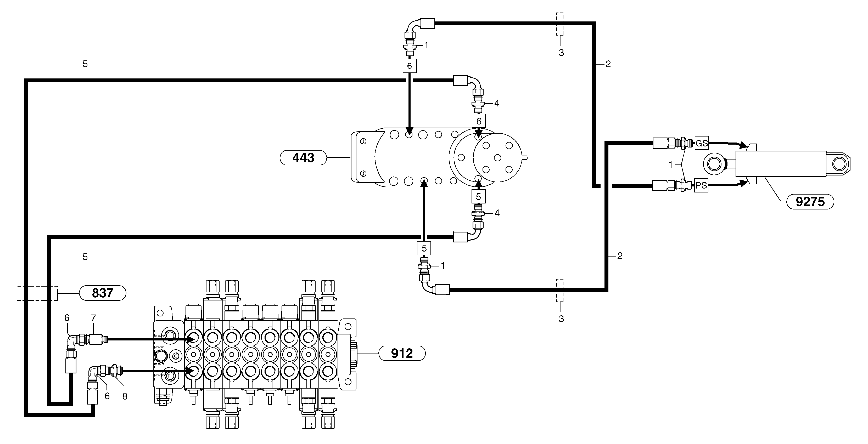 Схема запчастей Volvo EC30 TYPE 282 - 2650 Hydr. circuit. ( dozer blade ) 