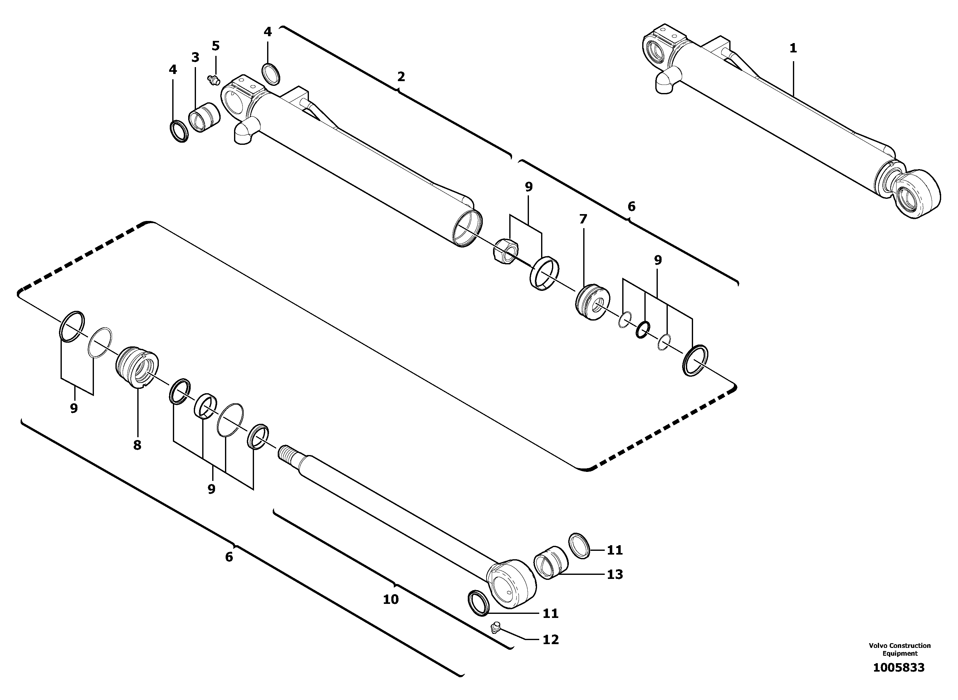 Схема запчастей Volvo EC30 TYPE 282 - 26535 Цилиндр ковша 
