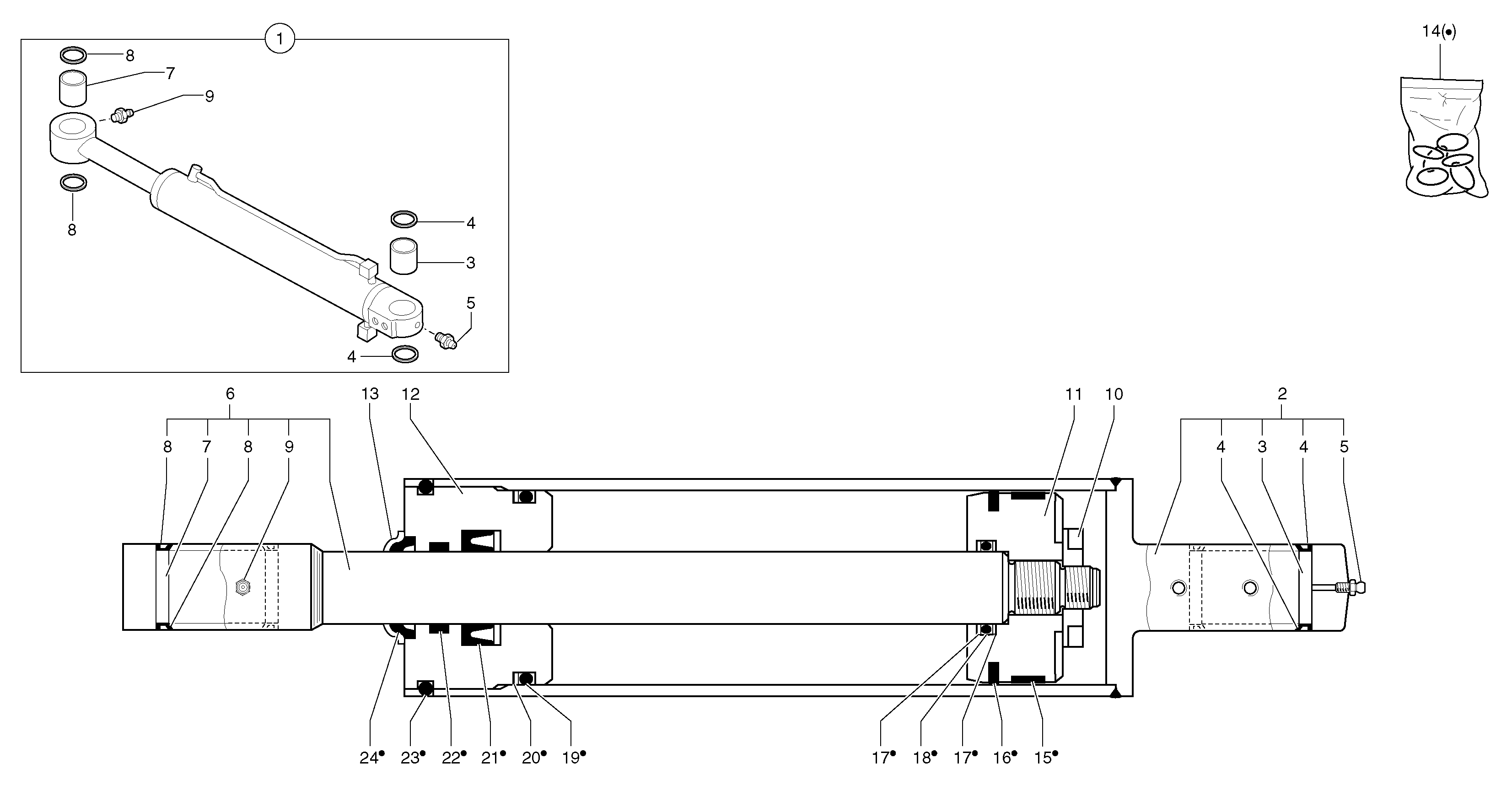 Схема запчастей Volvo EC35 TYPE 283 - 105118 Цилиндр ковша 