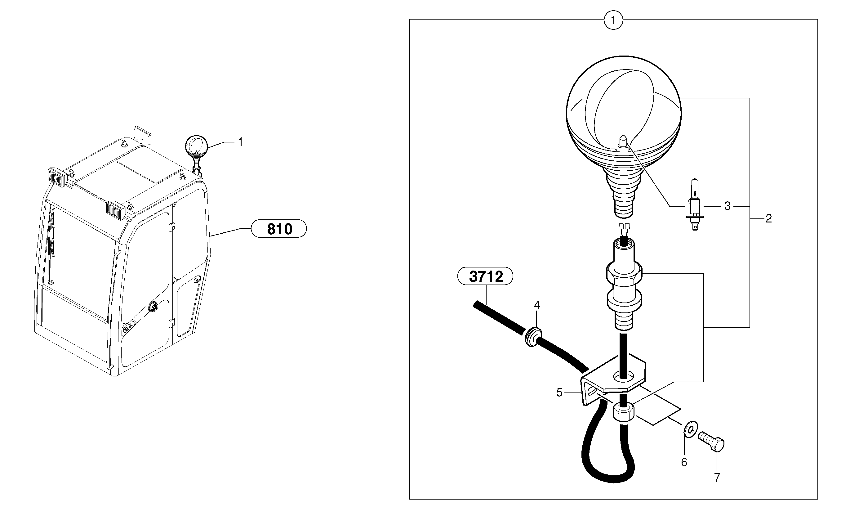 Схема запчастей Volvo EC35 TYPE 283 - 2233 Flashing light 