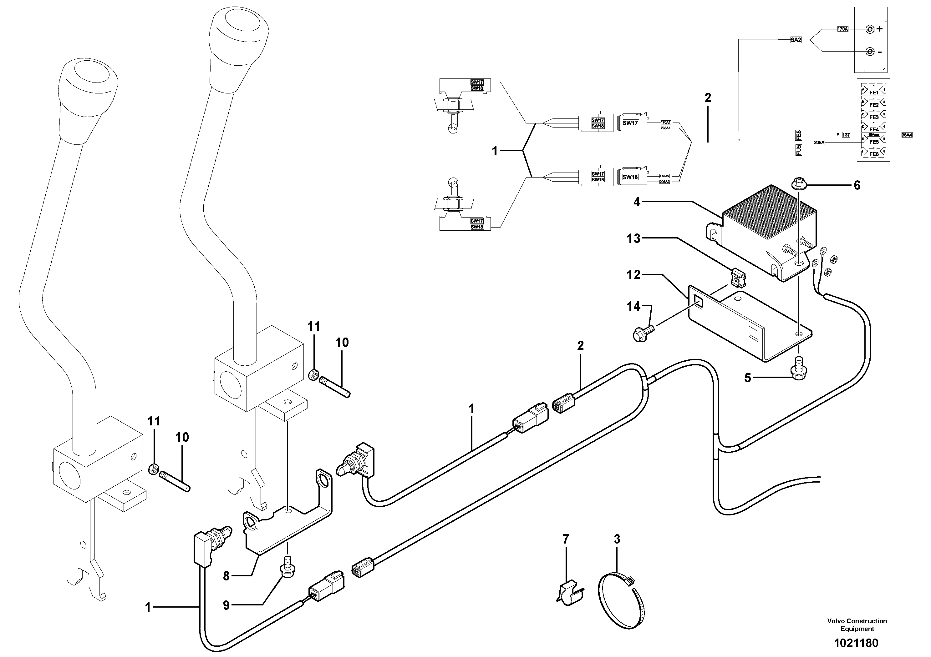 Схема запчастей Volvo EC35 TYPE 283 - 2235 Back-up warning unit 