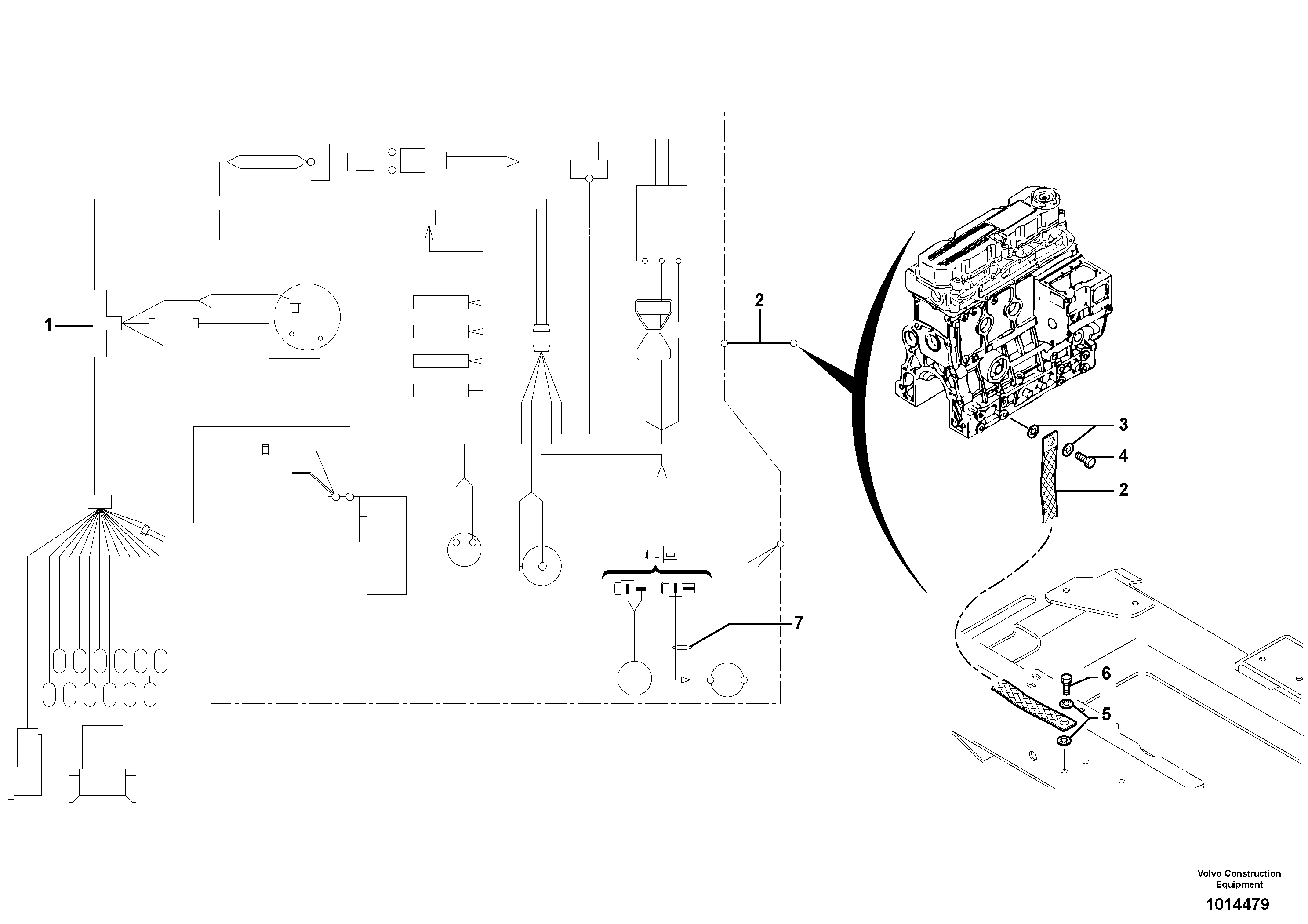 Схема запчастей Volvo EC35 TYPE 283 - 45815 Electrical system (rear) / with Puma 