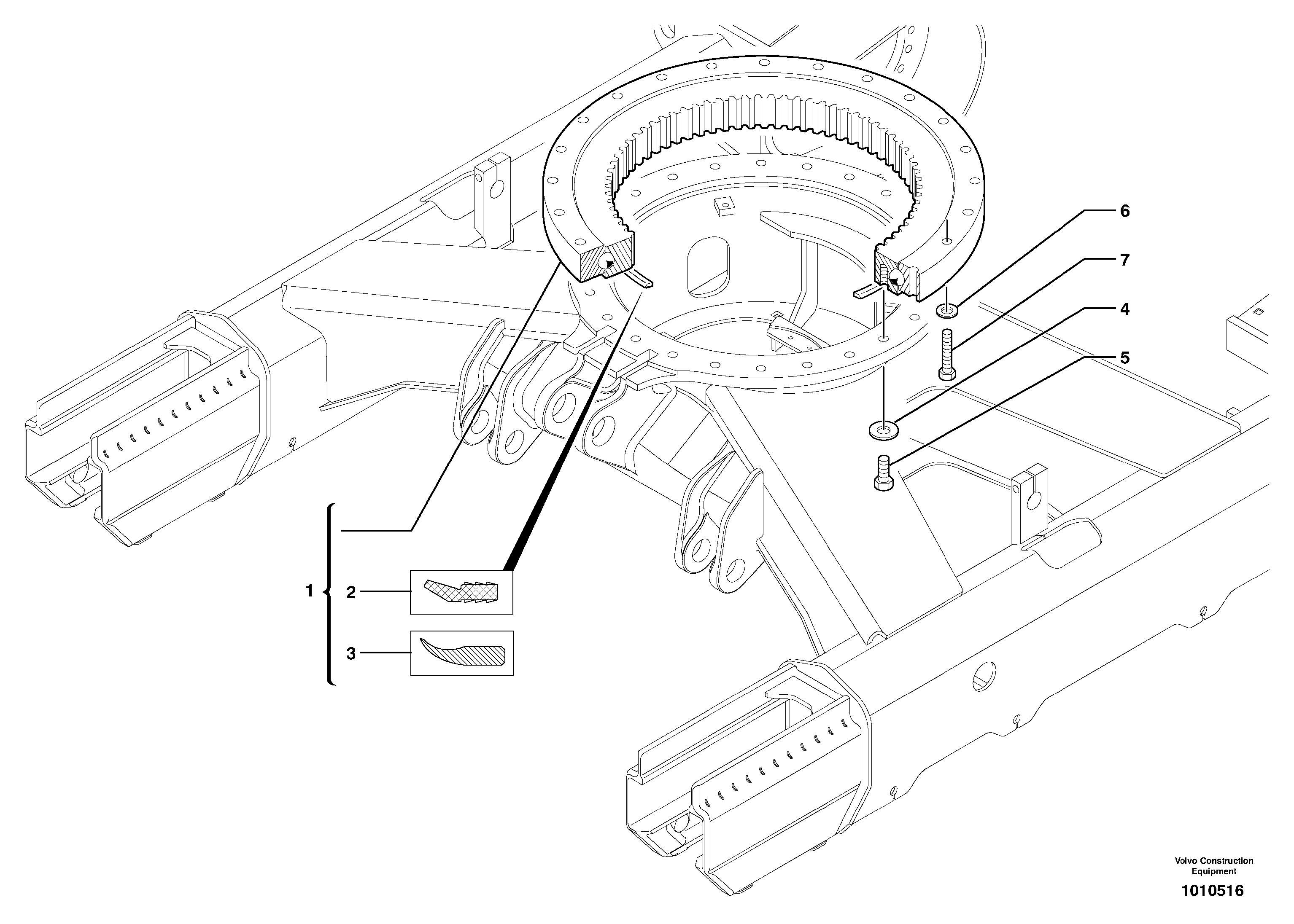Схема запчастей Volvo EC35 TYPE 283 - 2976 Slewing ring 