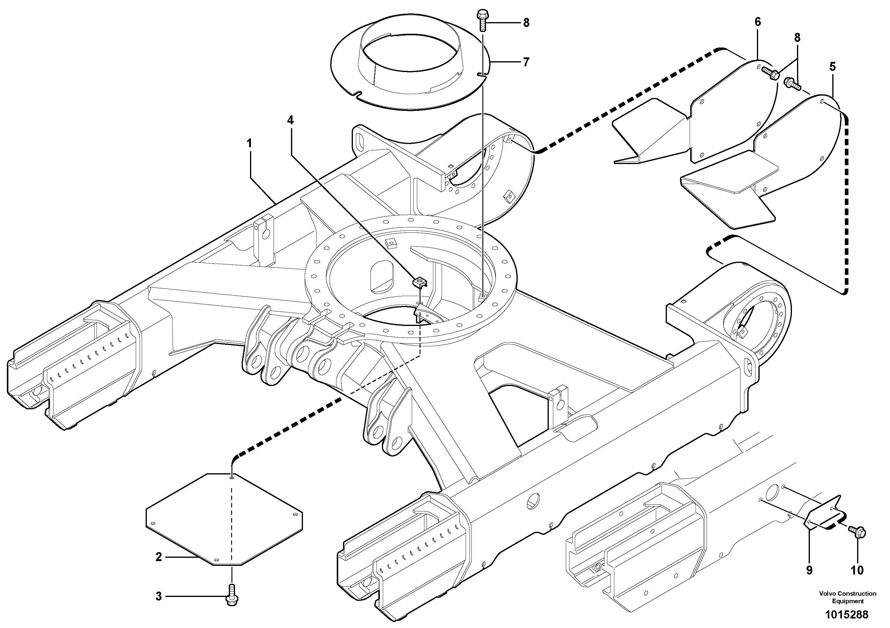 Схема запчастей Volvo EC35 TYPE 283 - 55146 Lower frame 