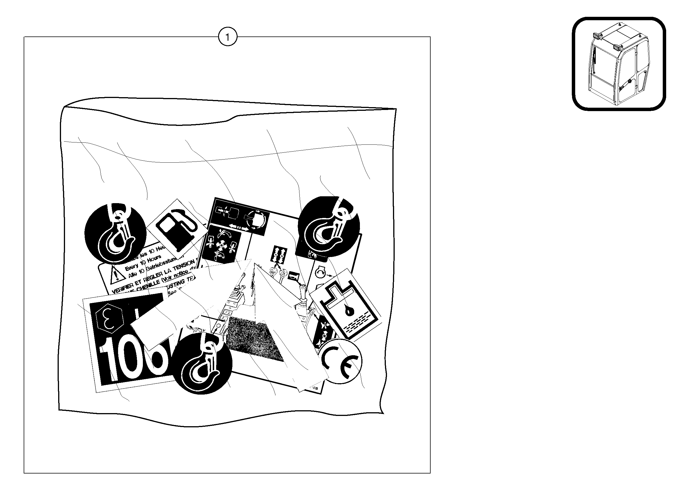 Схема запчастей Volvo EC35 TYPE 283 - 2586 Transfer : cab 