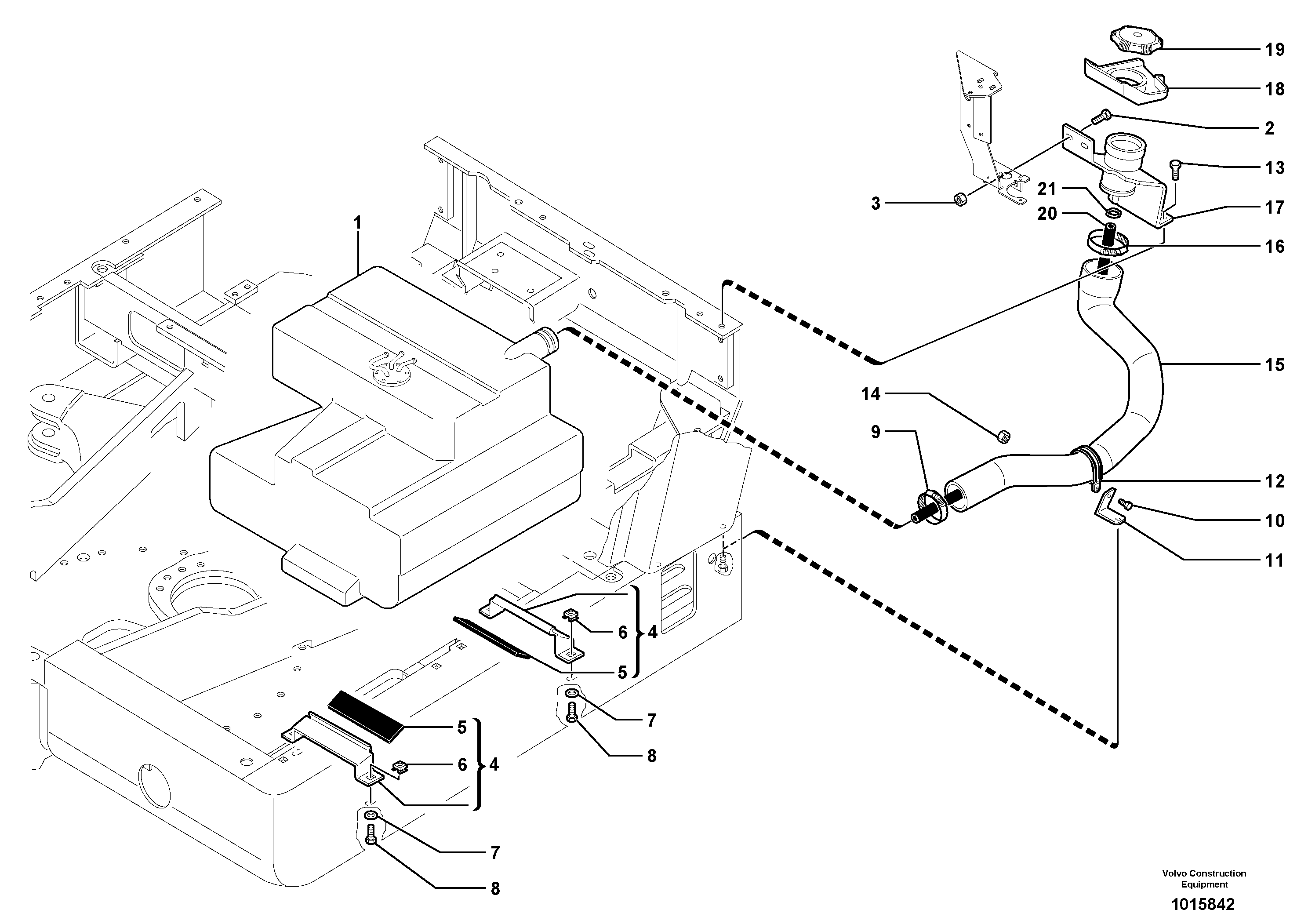 Схема запчастей Volvo EC35 TYPE 283 - 1108 Fuel circuit 