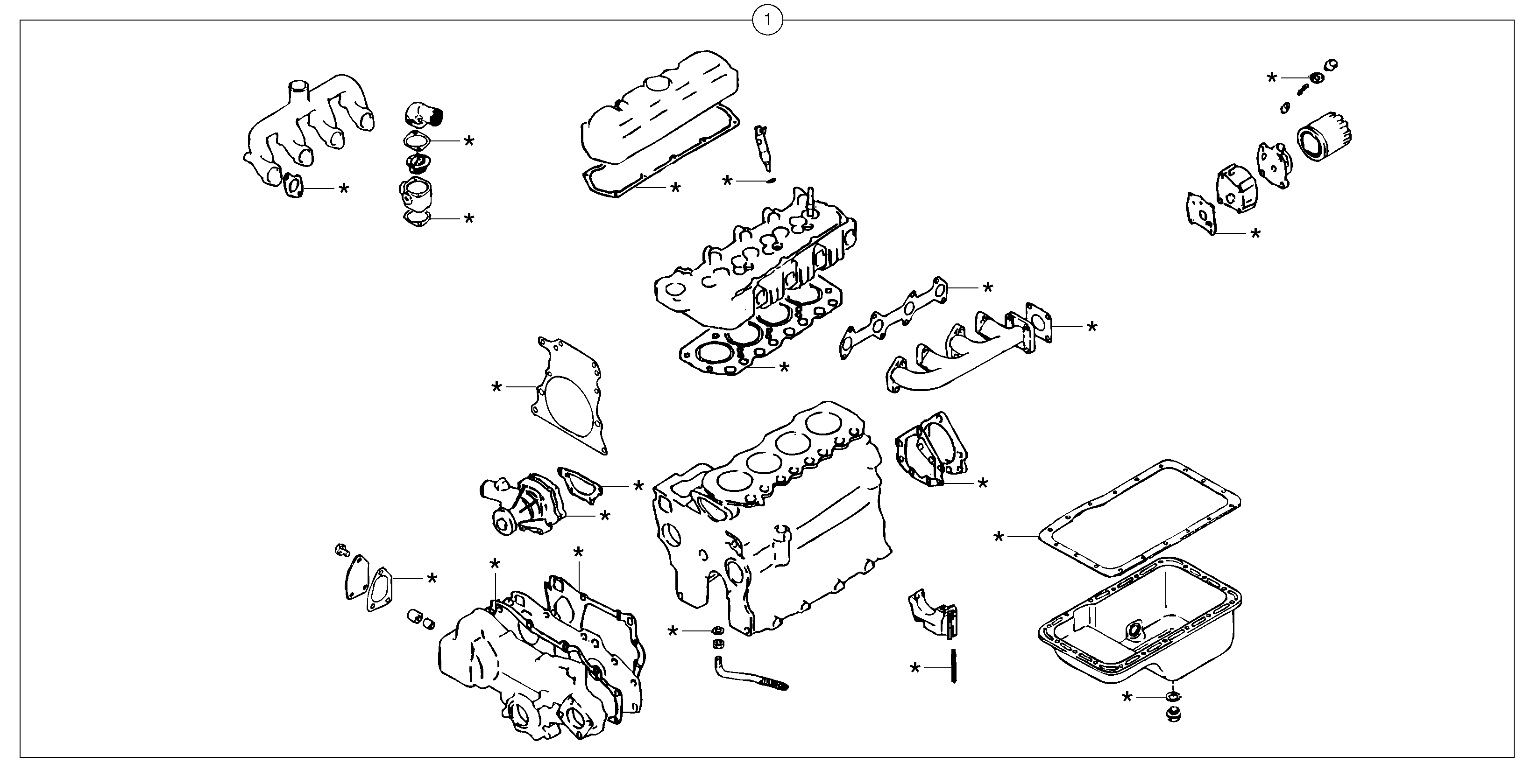 Схема запчастей Volvo EC45 TYPE 284 - 3130 Ремкомплект двигателя 