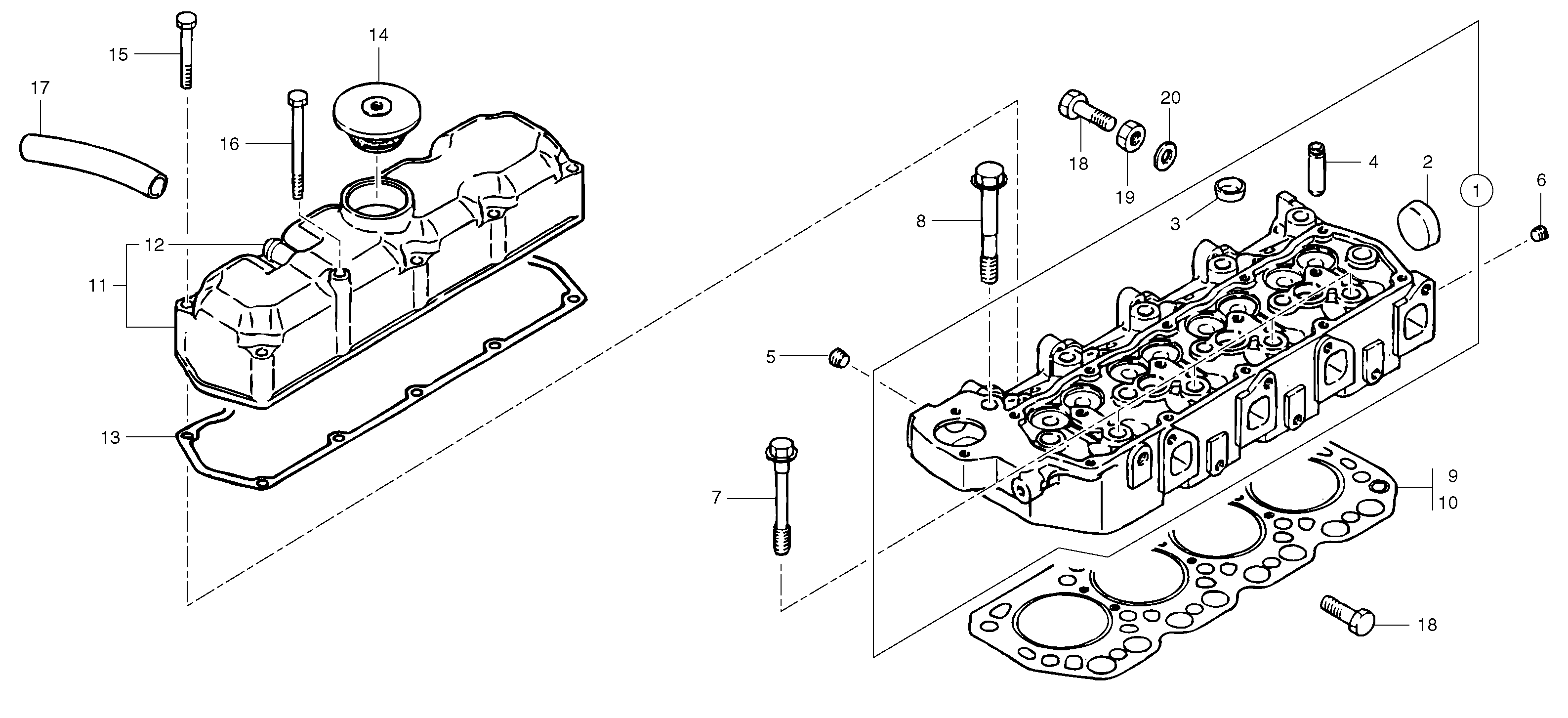 Схема запчастей Volvo EC45 TYPE 284 - 3133 Головка блока цилиндров 