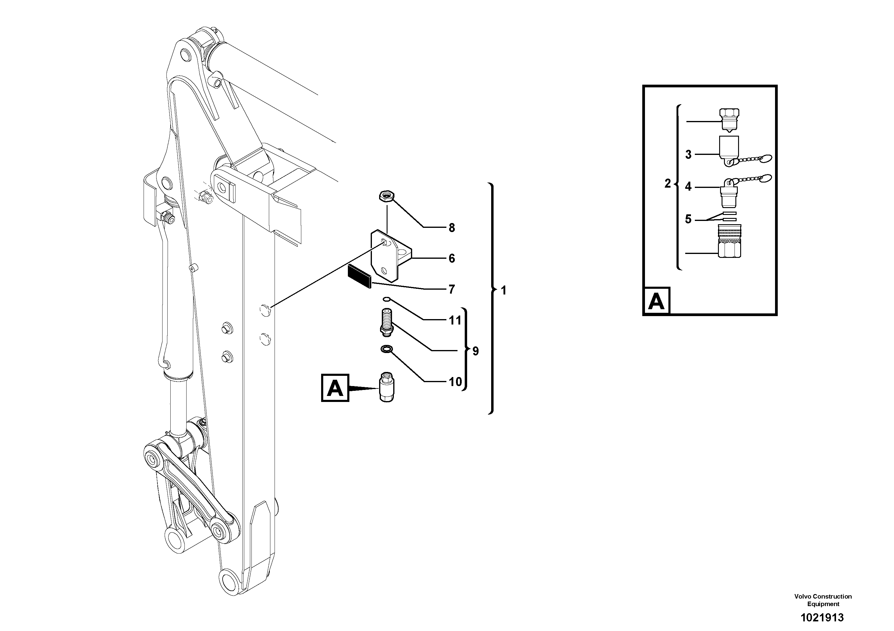 Схема запчастей Volvo EC45 TYPE 284 - 8997 Kit coupler ( double acting ) 
