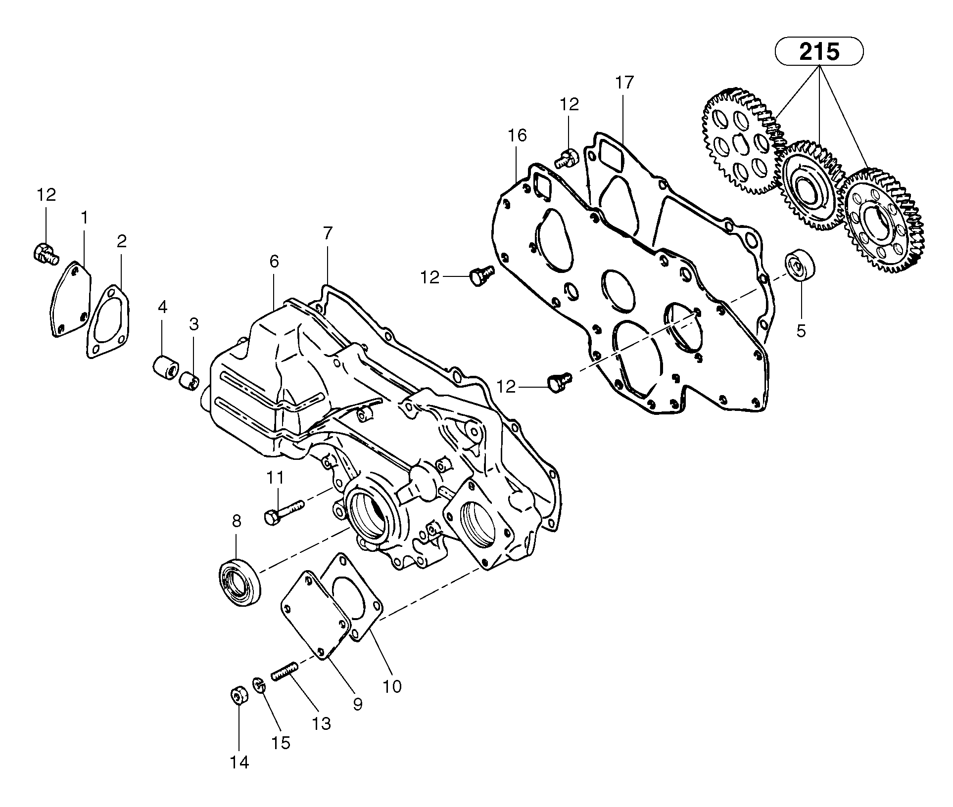 Схема запчастей Volvo EC45 TYPE 284 - 3143 Timing gear casing 