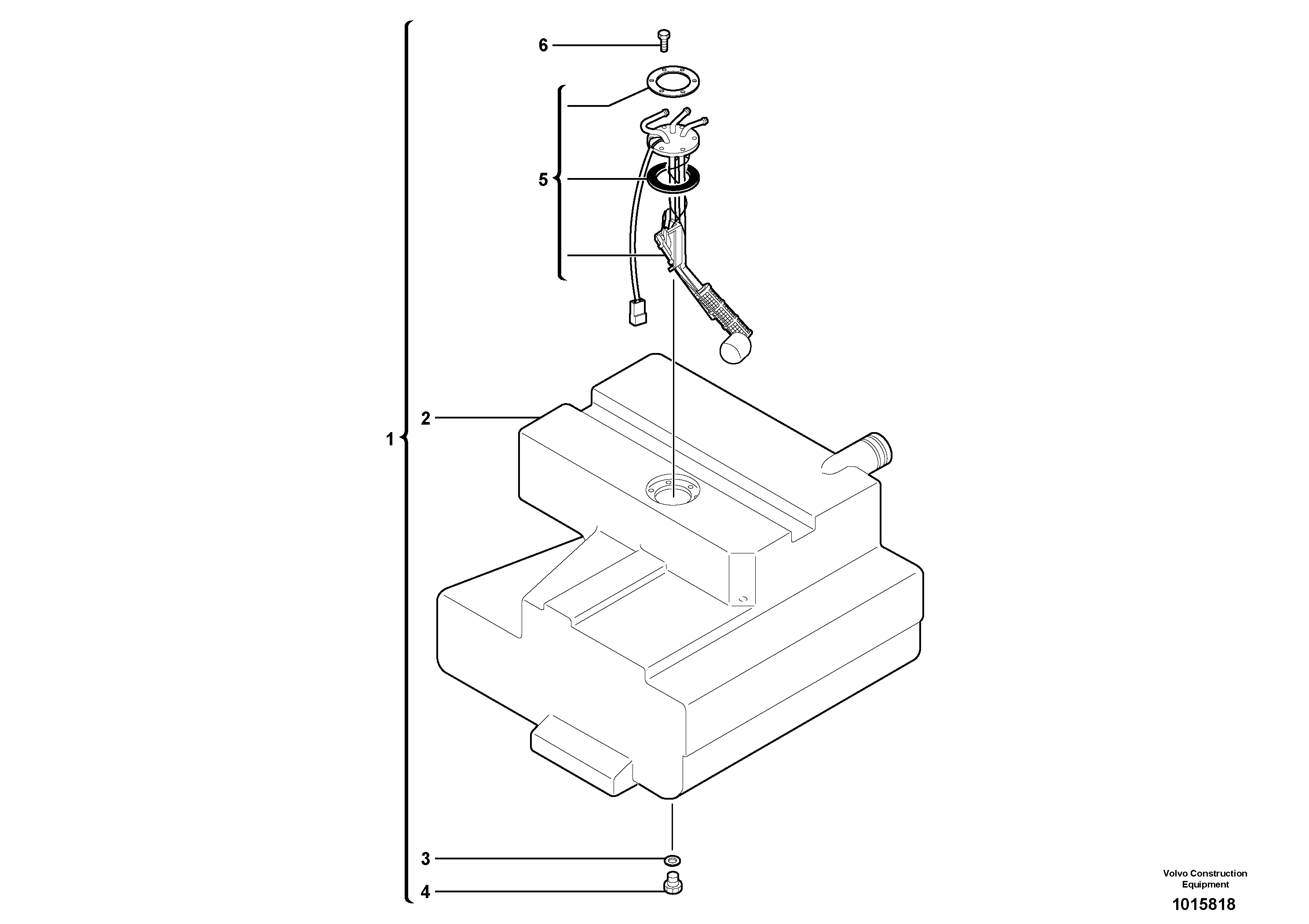 Схема запчастей Volvo EC45 TYPE 284 - 3408 Gas-oil tank 