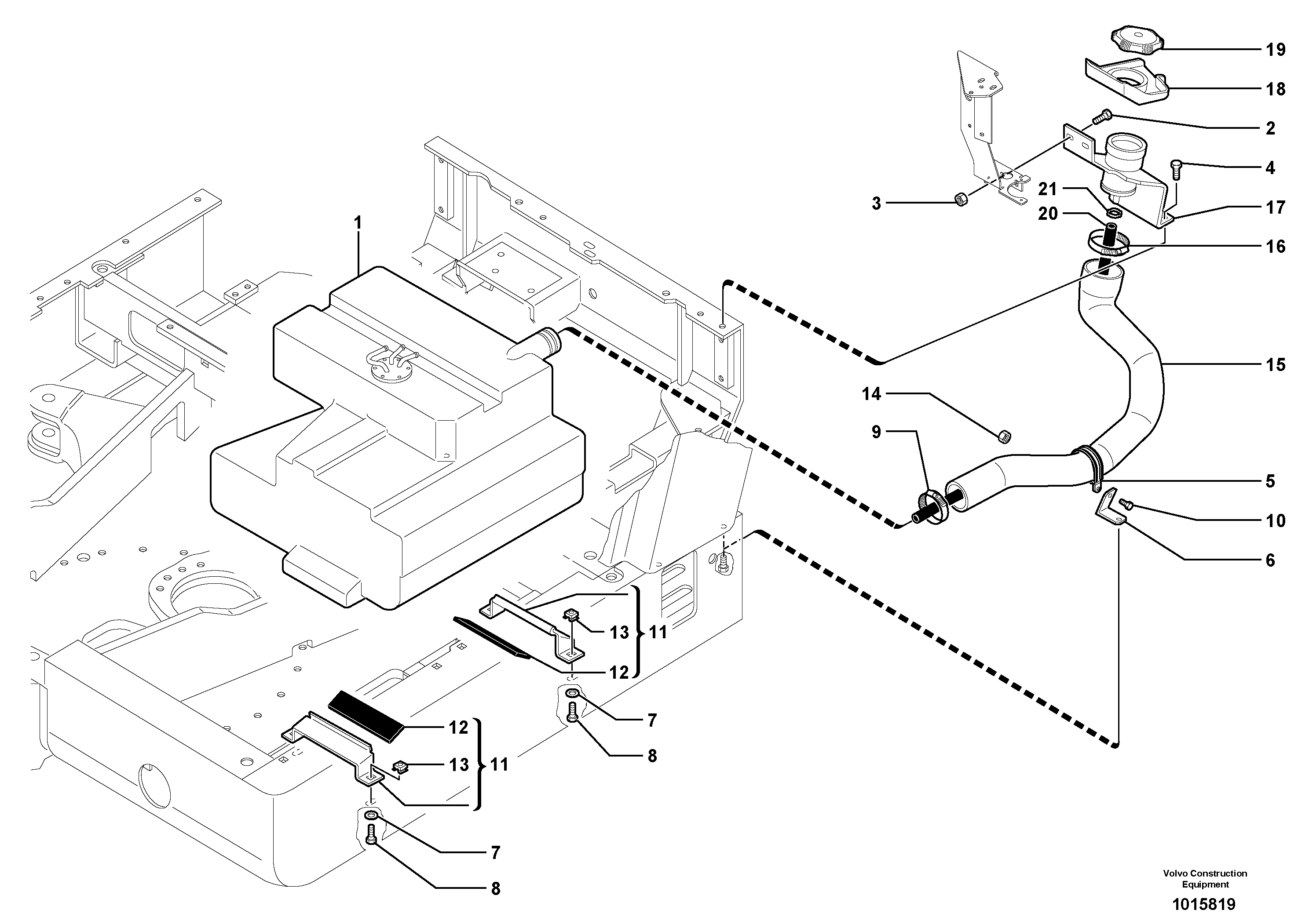 Схема запчастей Volvo EC45 TYPE 284 - 4086 Fuel circuit 