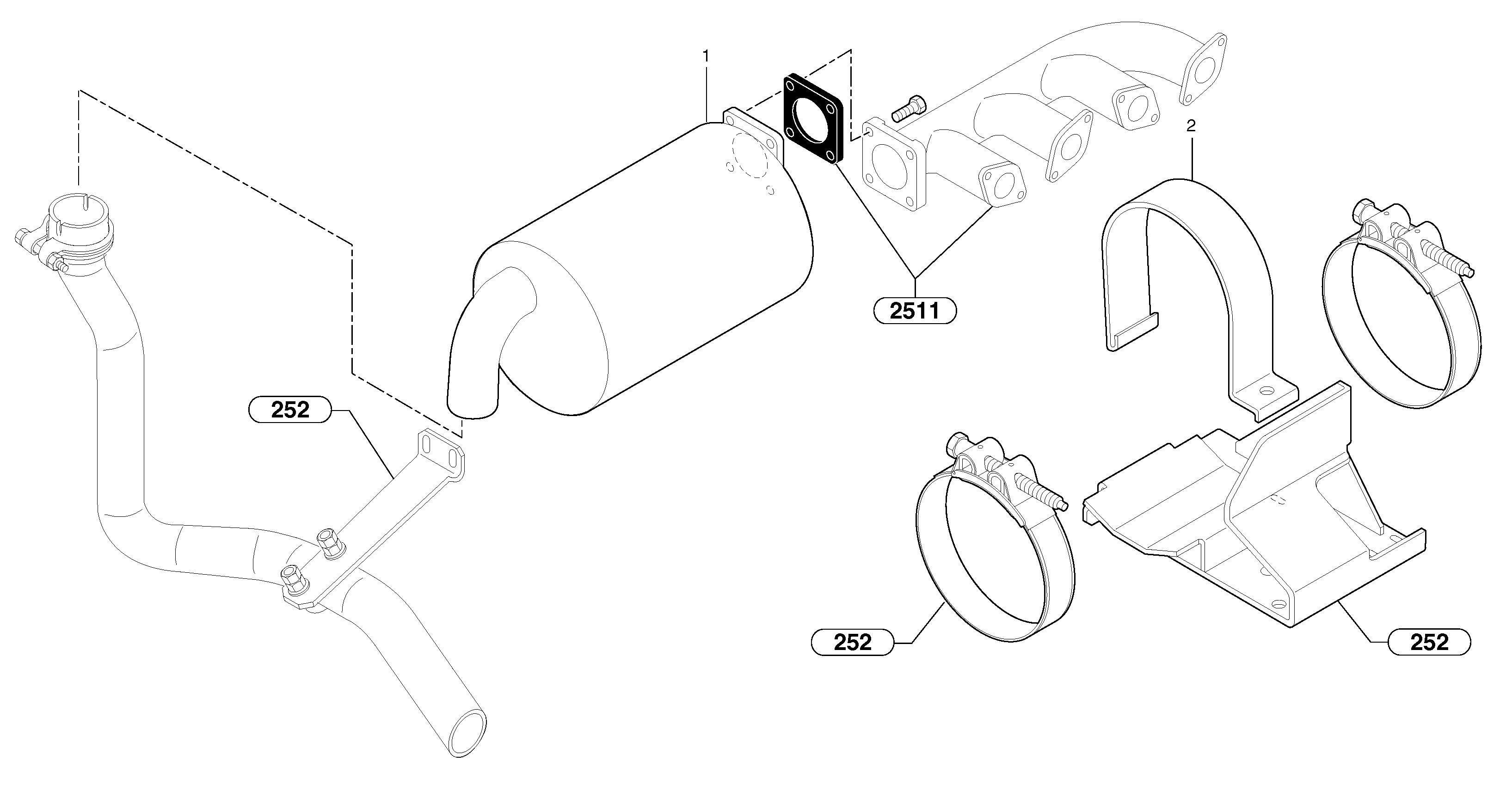 Схема запчастей Volvo EC45 TYPE 284 - 5718 Muffler with catalytic exhaust 