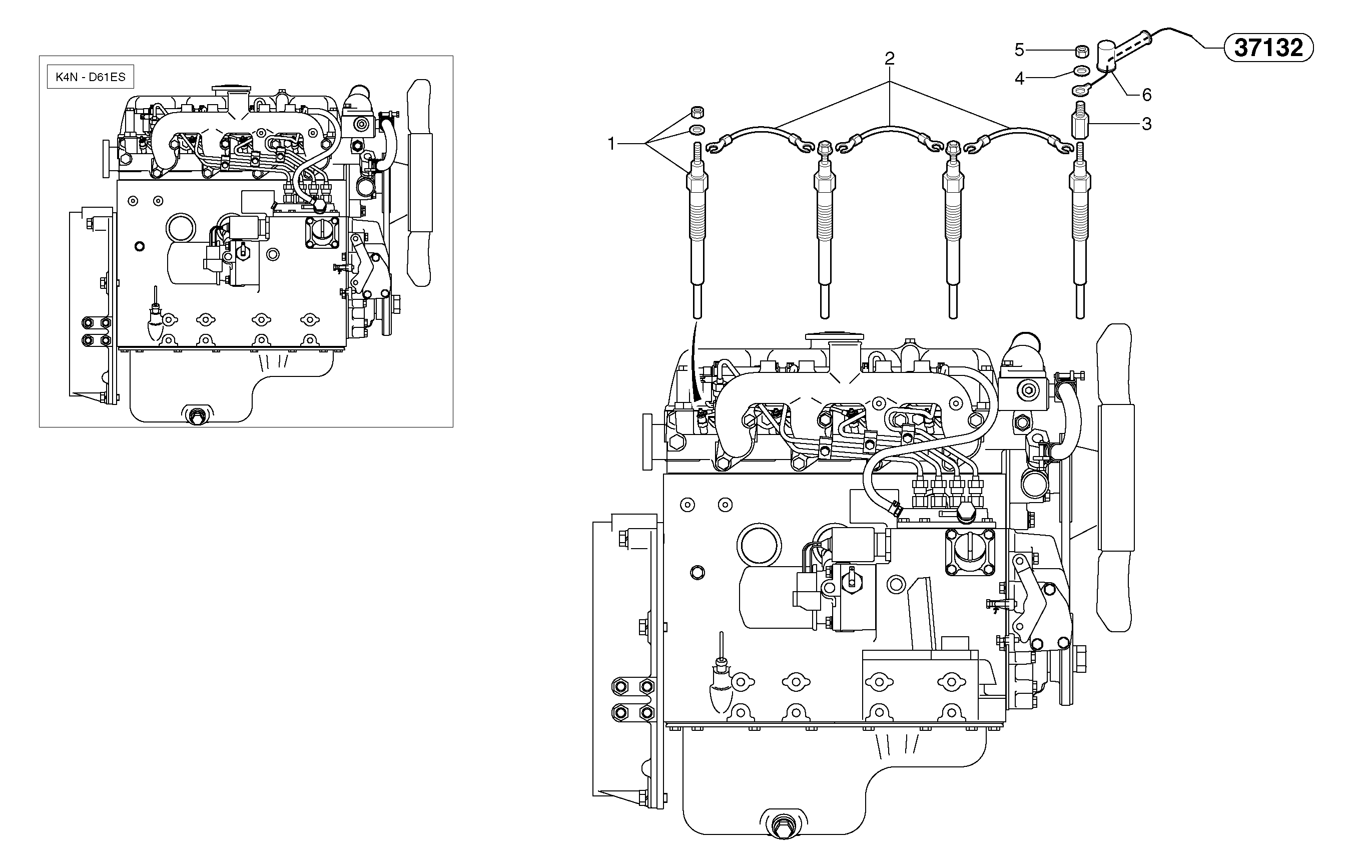 Схема запчастей Volvo EC45 TYPE 284 - 17580 Preheating coil 