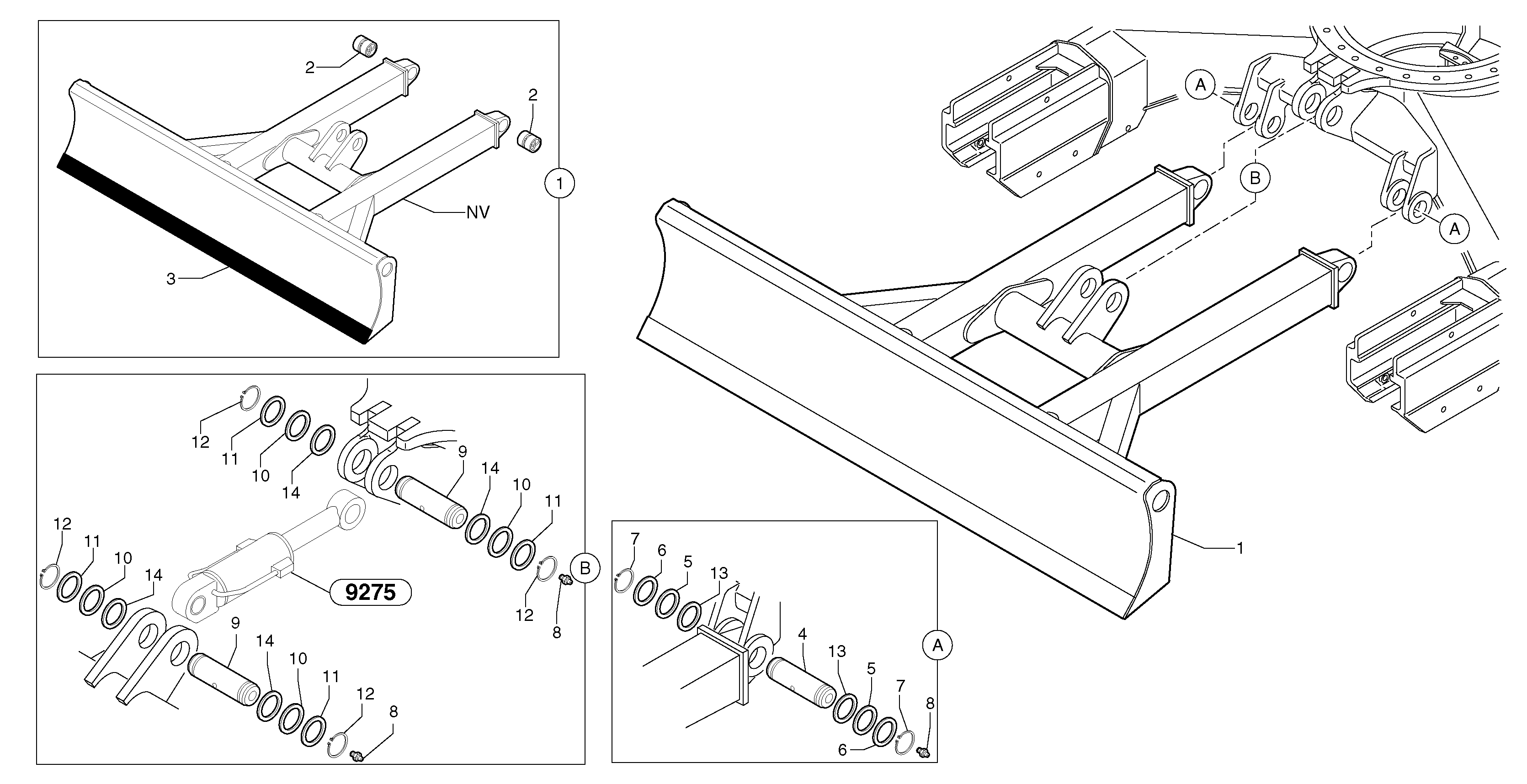 Схема запчастей Volvo EC45 TYPE 284 - 7298 Лезвие отвала (аутригера) 