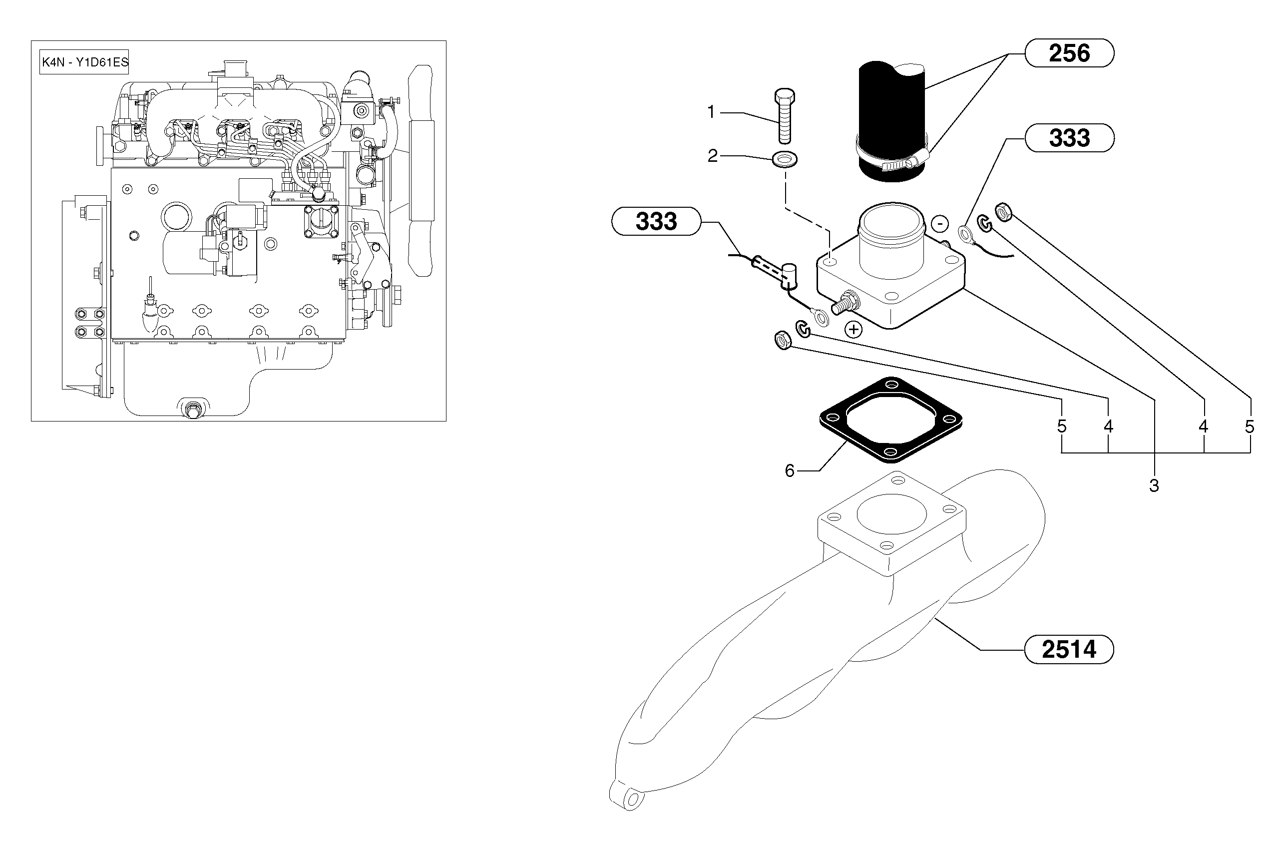 Схема запчастей Volvo EC45 TYPE 284 - 6563 Предпусковой подогреватель в сборе 