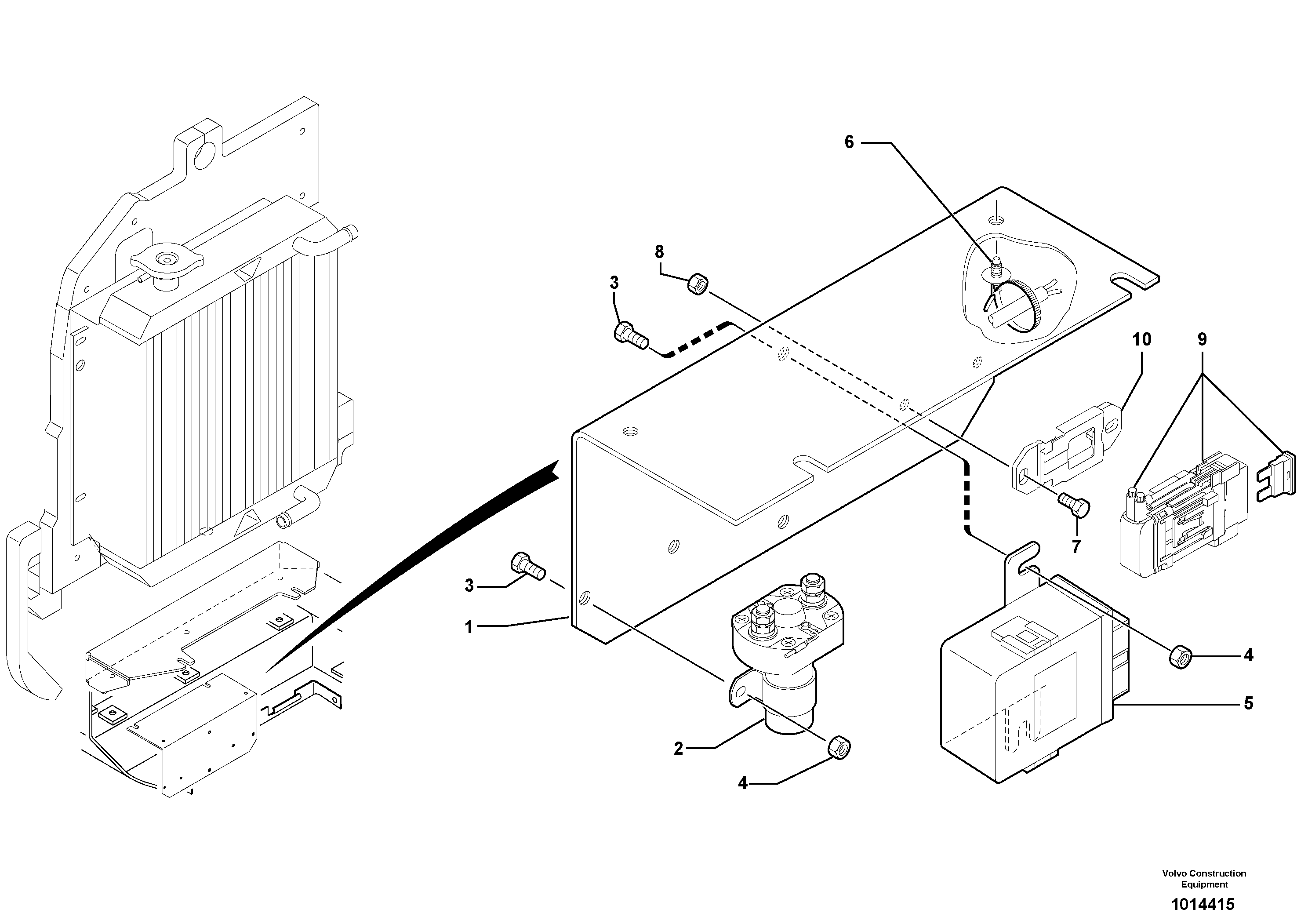 Схема запчастей Volvo EC45 TYPE 284 - 8704 Electrical equipment / Air preheater (us) 