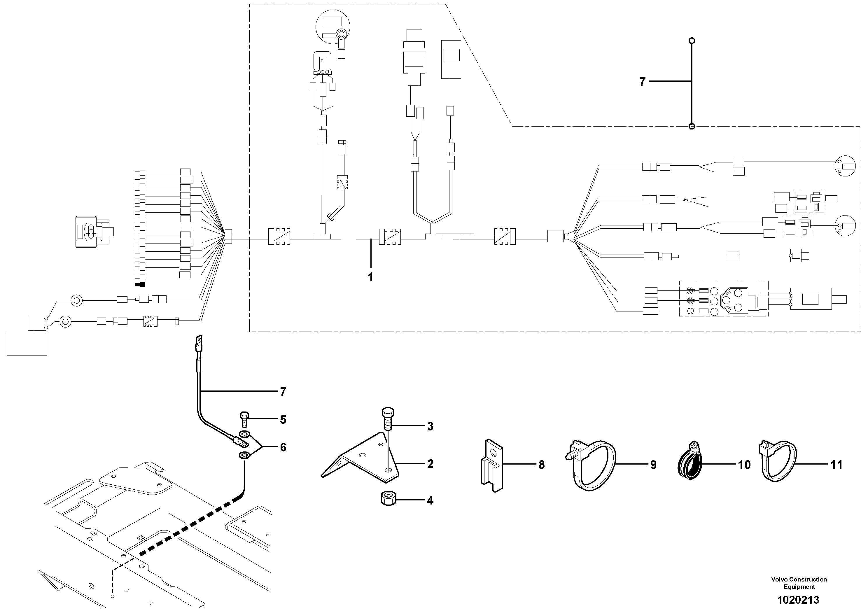 Схема запчастей Volvo EC45 TYPE 284 - 11530 Electrical system (rear) / with Puma 
