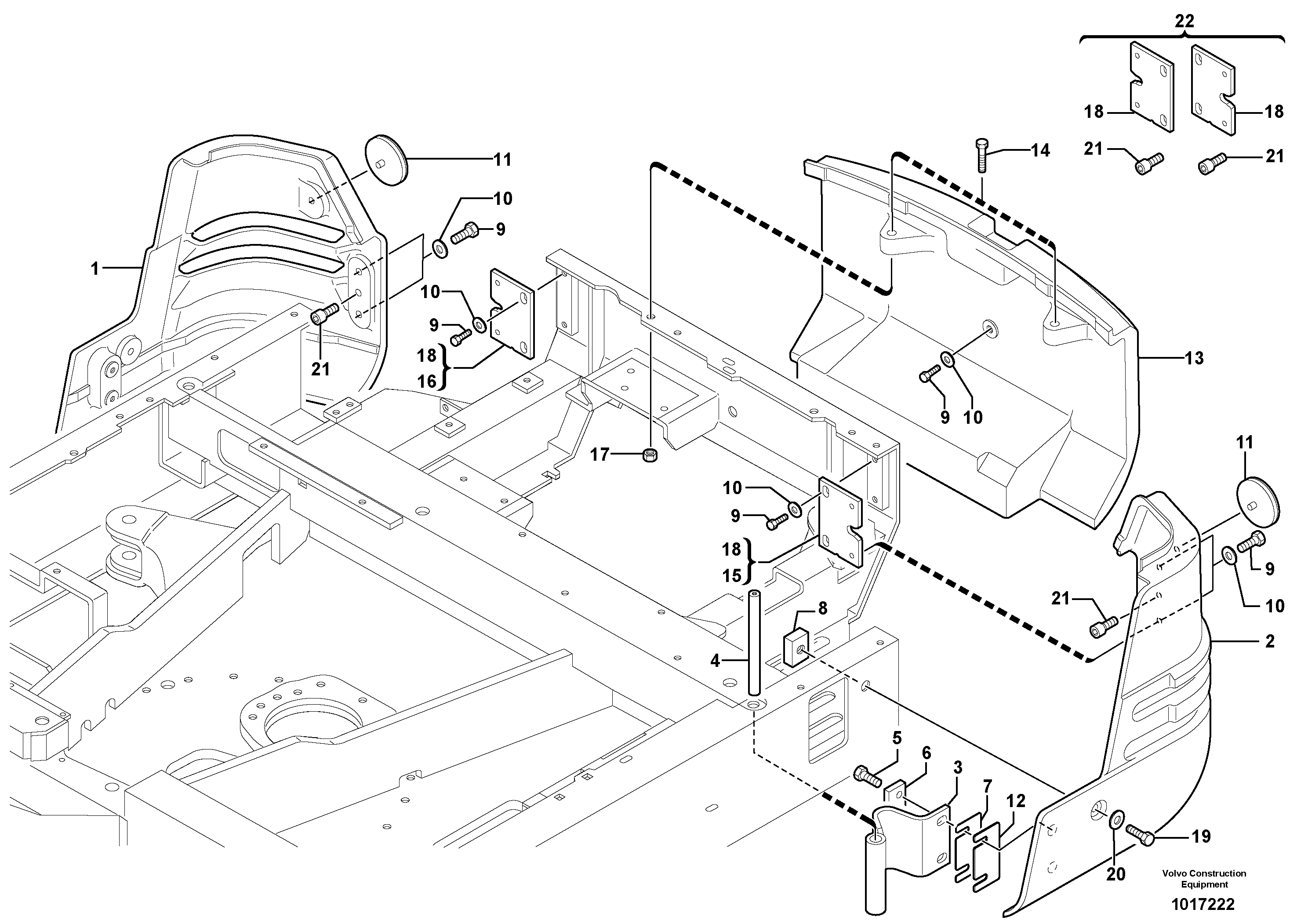 Схема запчастей Volvo EC45 TYPE 284 - 13846 Противовес 