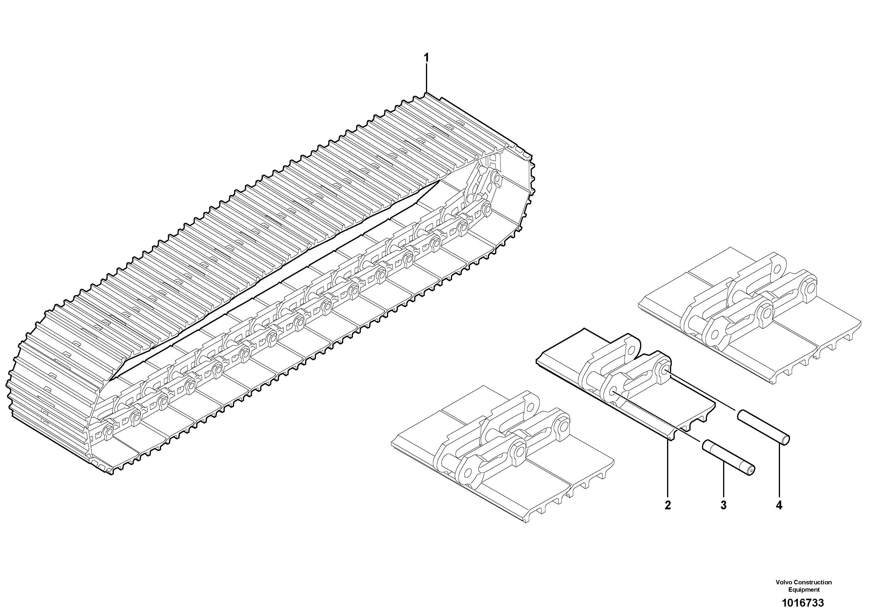 Схема запчастей Volvo EC45 TYPE 284 - 9258 Steel tracks 