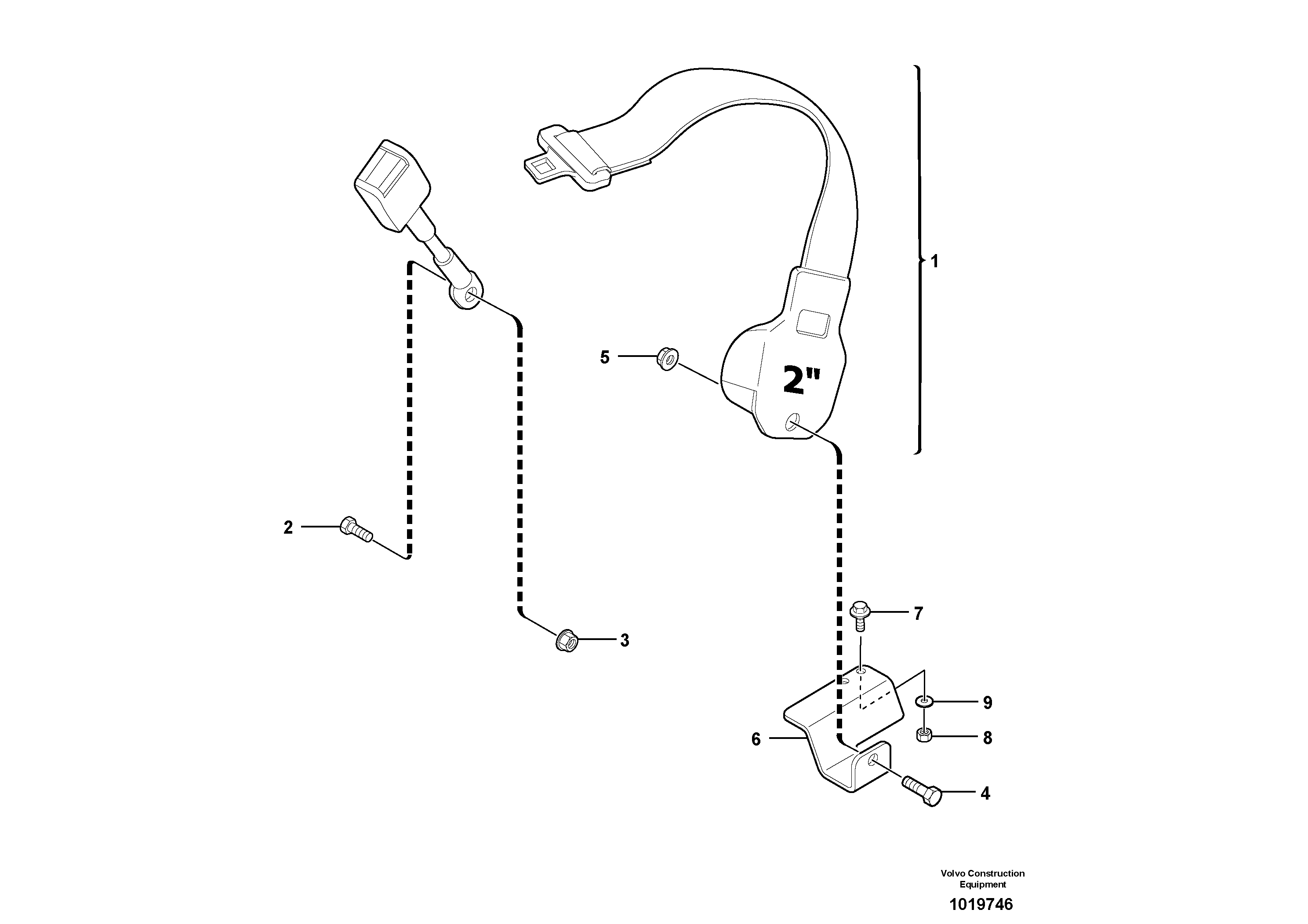 Схема запчастей Volvo EC45 TYPE 284 - 9718 Safety belt 
