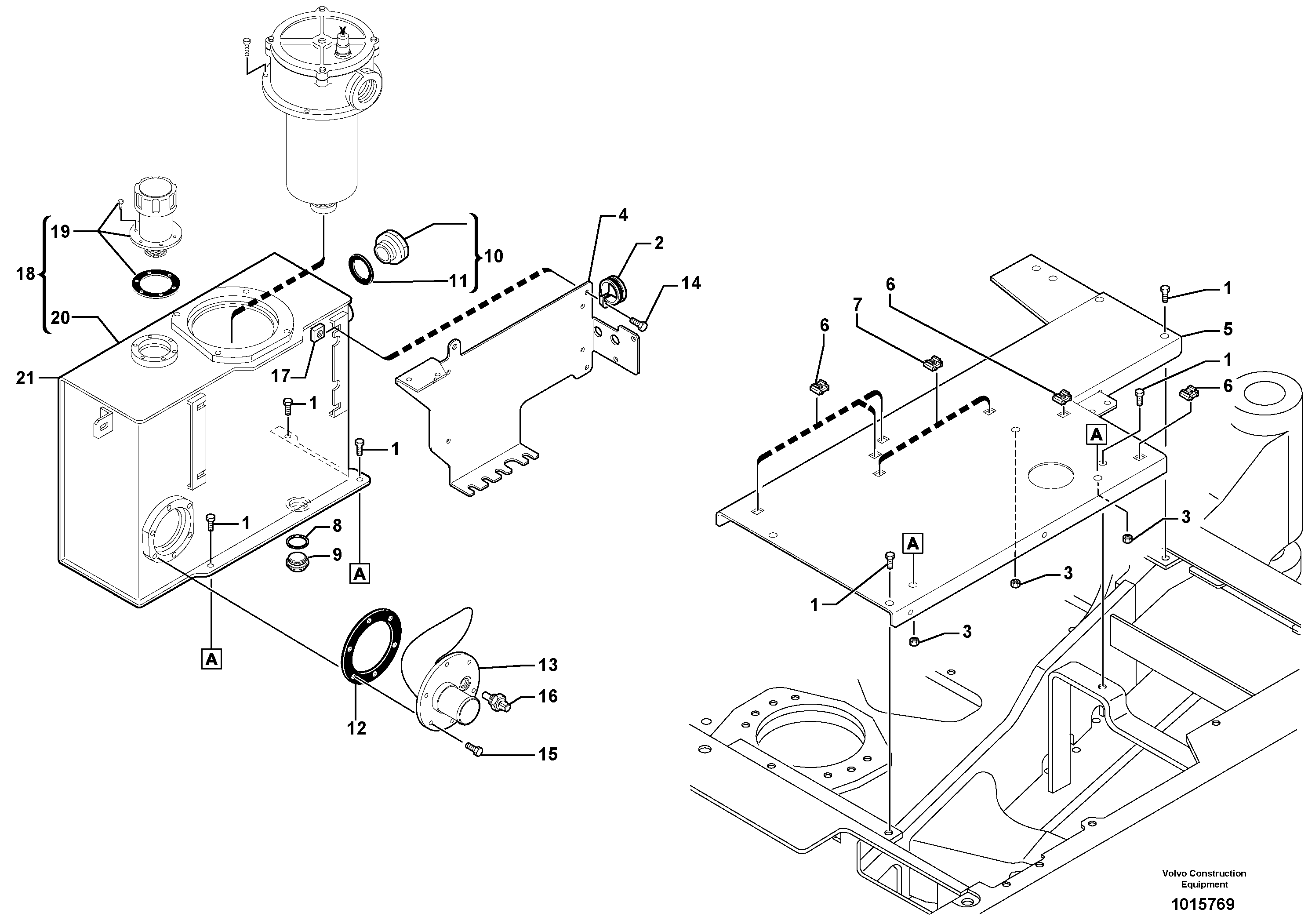 Схема запчастей Volvo EC45 TYPE 284 - 12149 Гидробак 