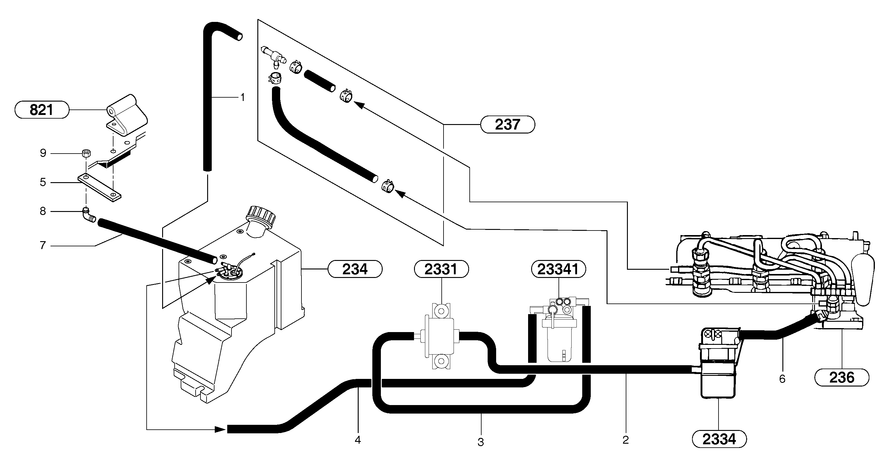 Схема запчастей Volvo EC20B TYPE 272 XT/XTV - 32928 Fuel circuit 