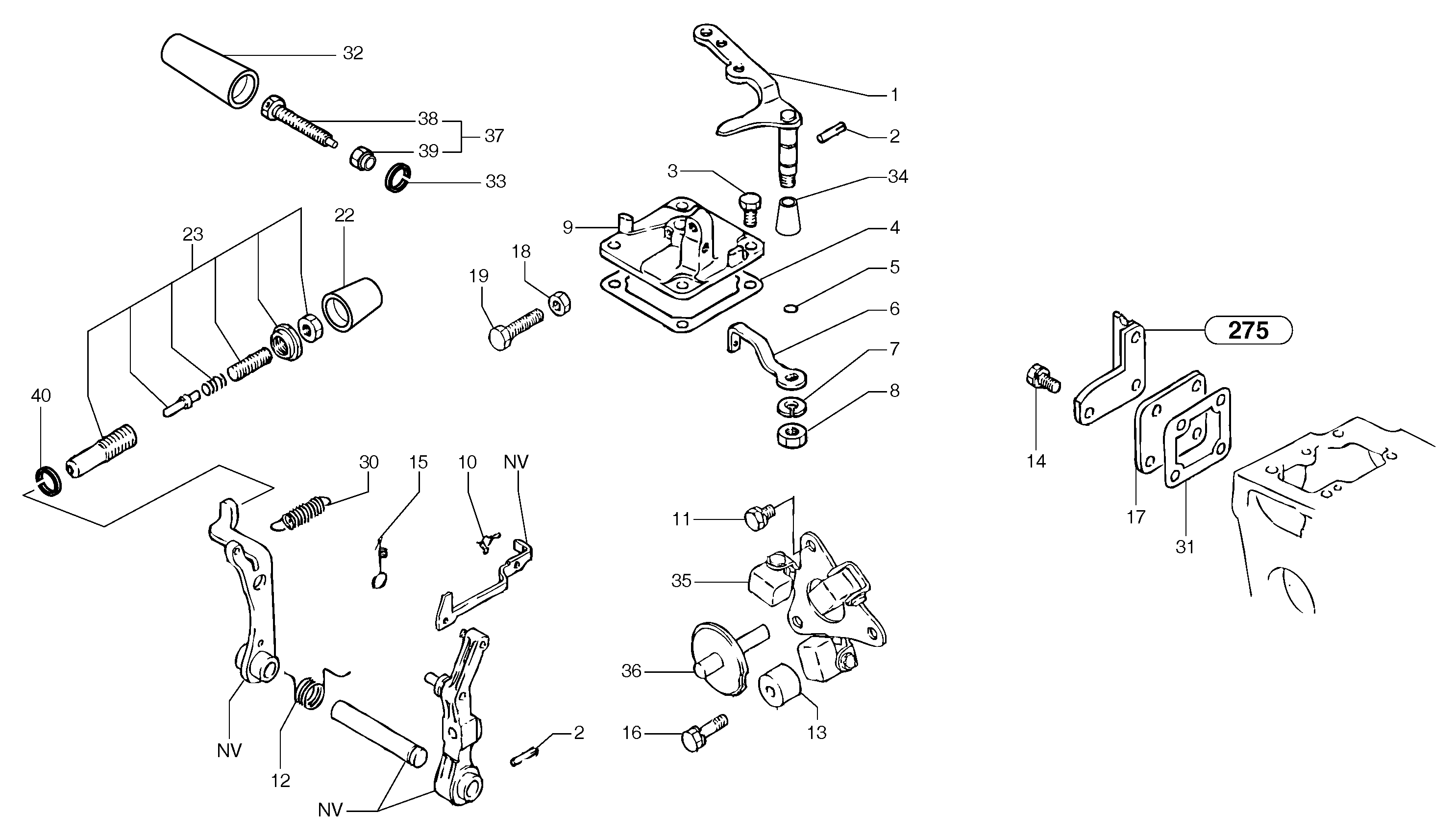 Схема запчастей Volvo EC20B TYPE 272 XT/XTV - 32939 Engine injection pump control 
