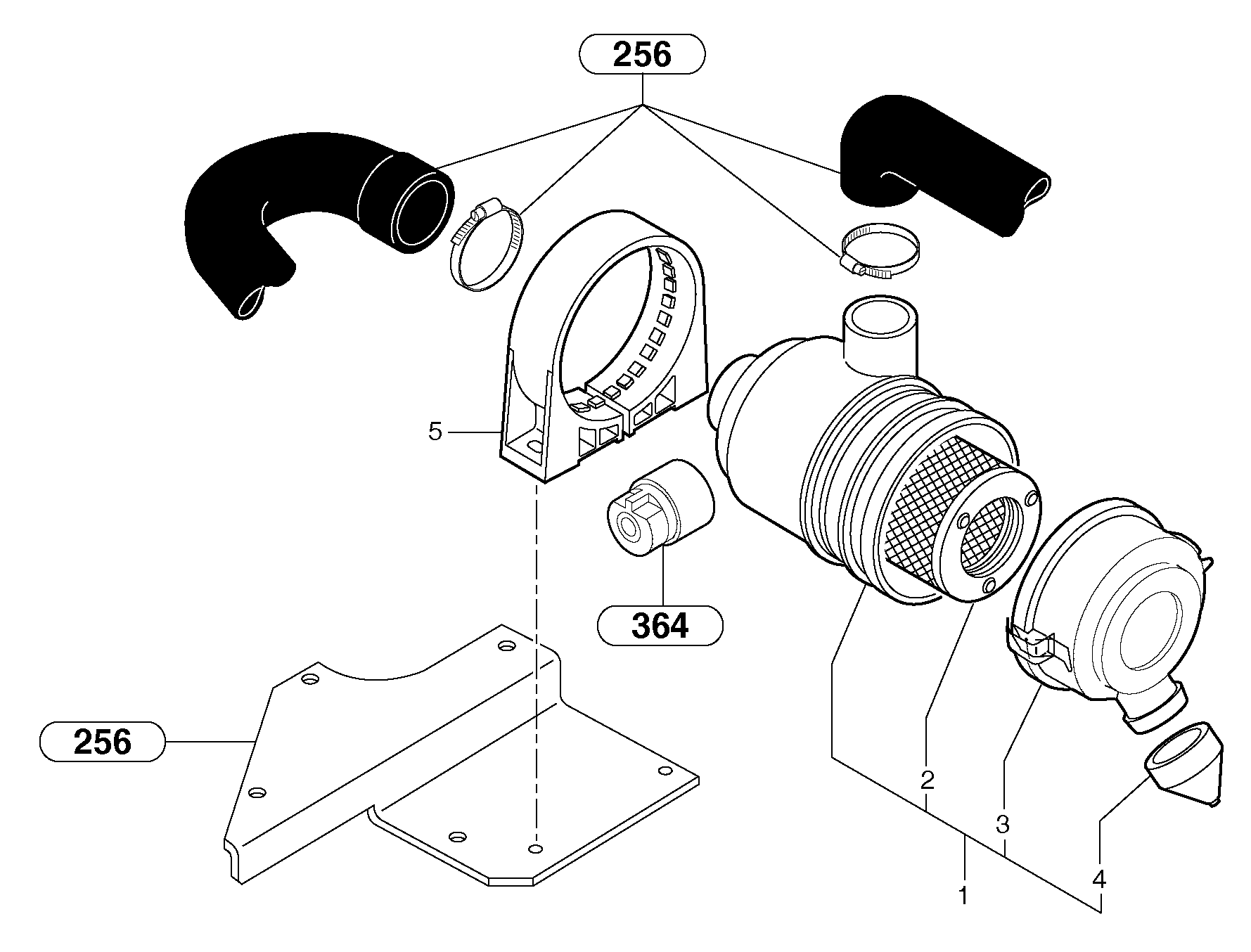 Схема запчастей Volvo EC20B TYPE 272 XT/XTV - 75408 Фильтр воздушный 